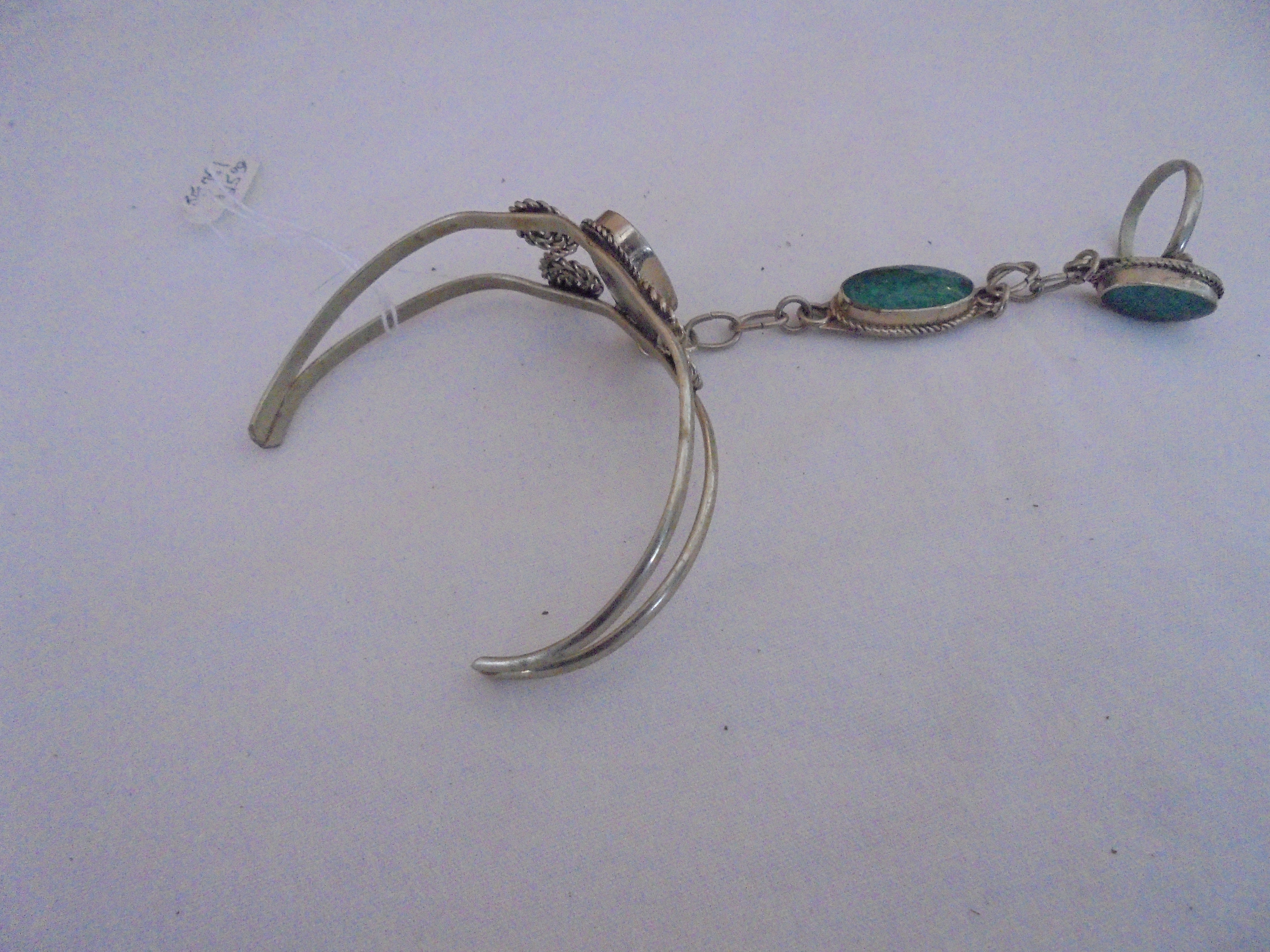 Alpaca Mexico Turquoise Silver Ring Bracelet