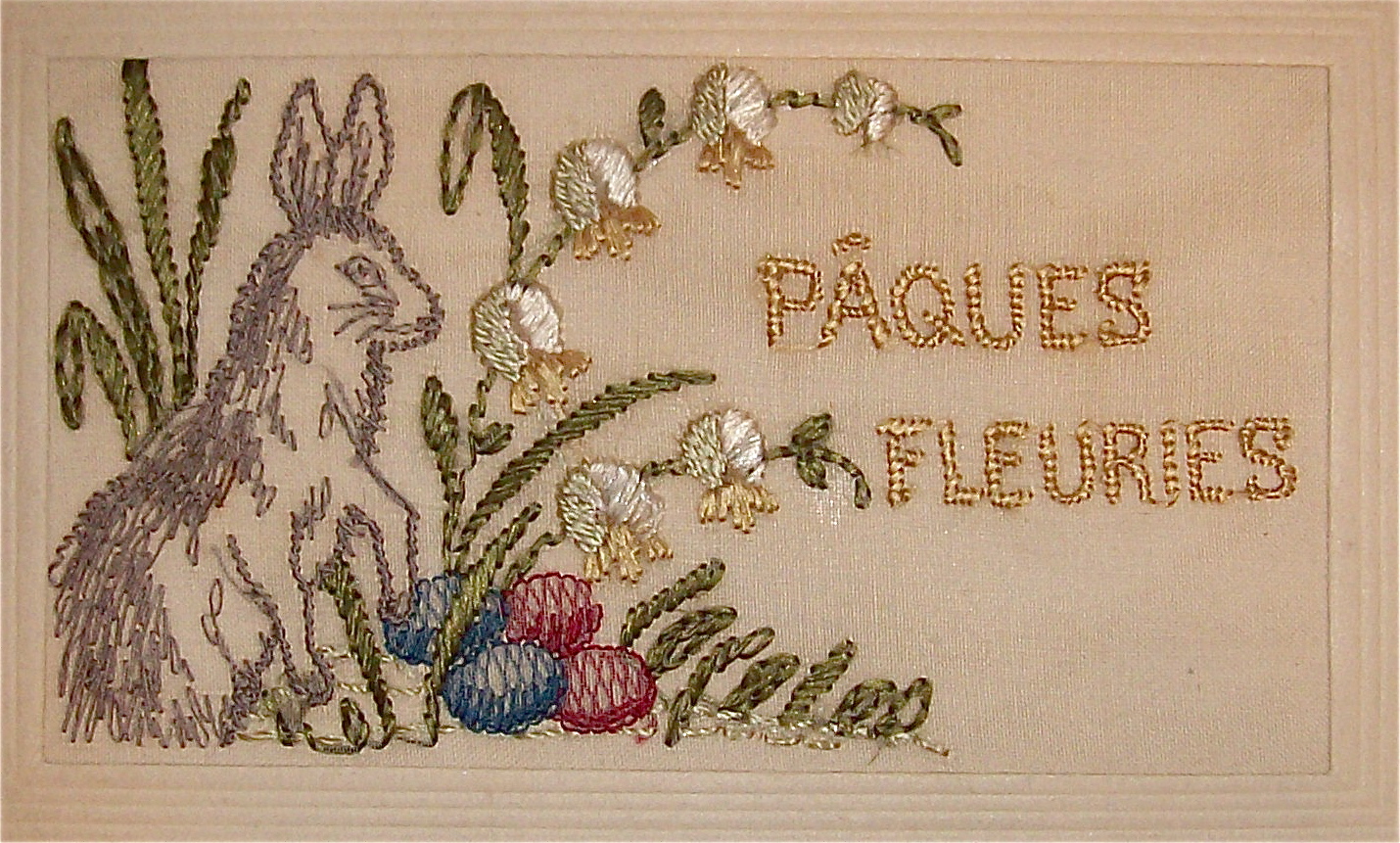 Easter Postcard with Easter Bunny & Eggs