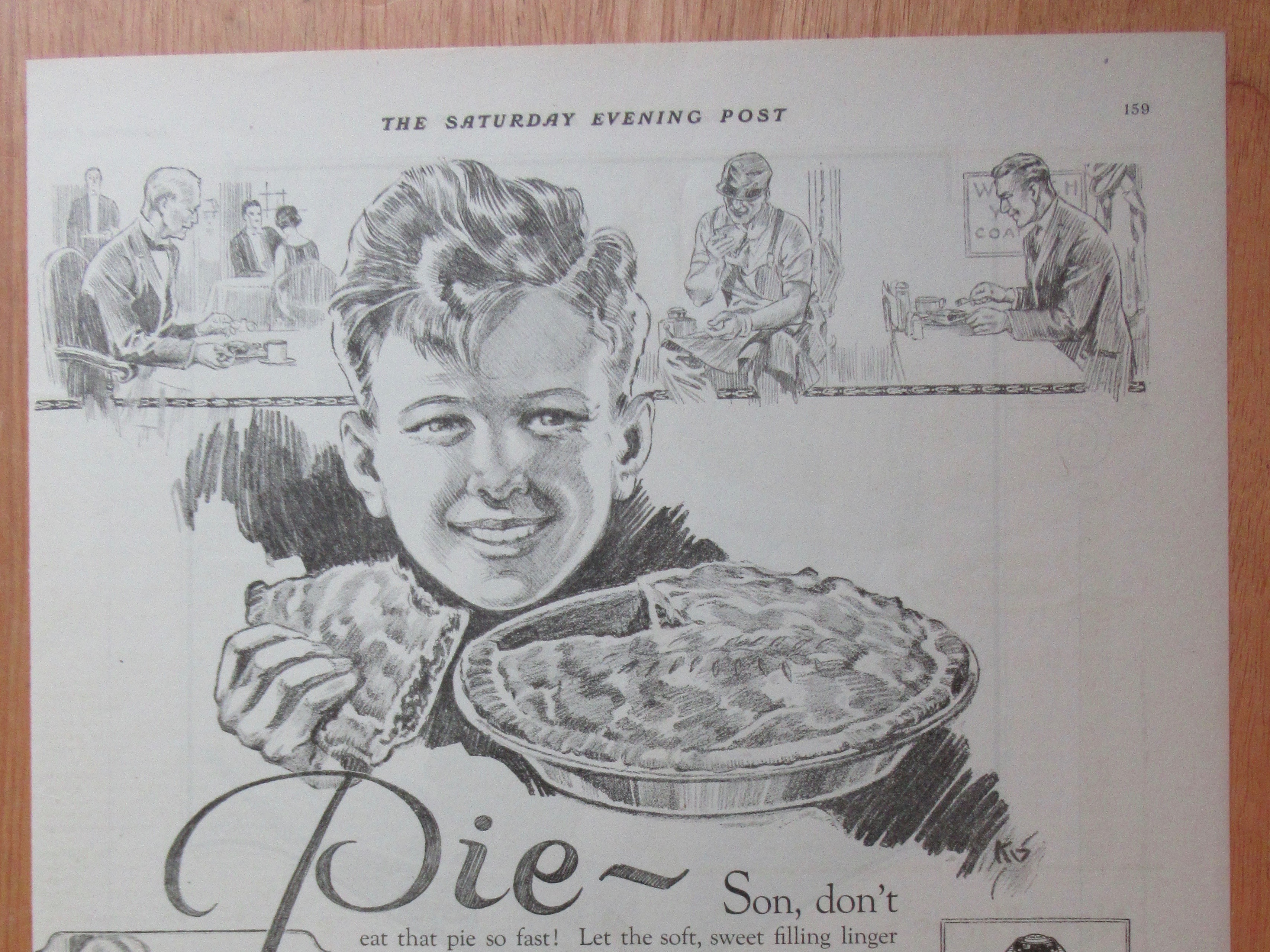 1923 Lorain Oven Heat Regulator with Boy Eating a Pie