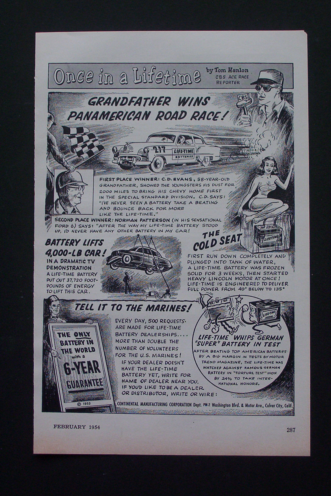 1954 Life Time Battery w/ Once In A Lifetime by Hanlon