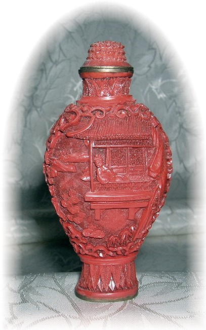 Cinnabar Chinese Snuff Bottle