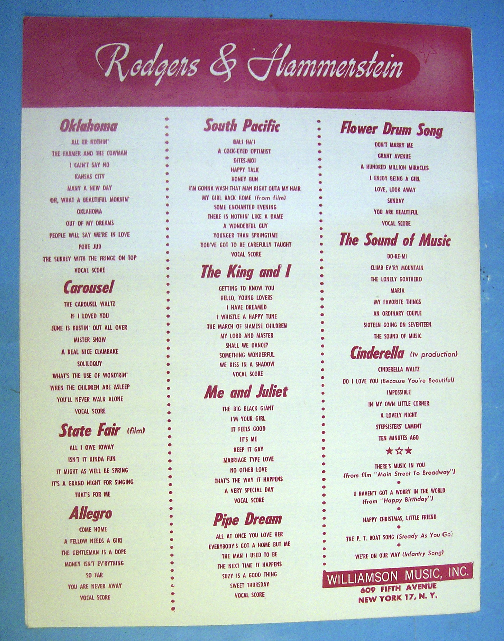 Sheet Music For 1959 An Ordinary Couple By Rodgers