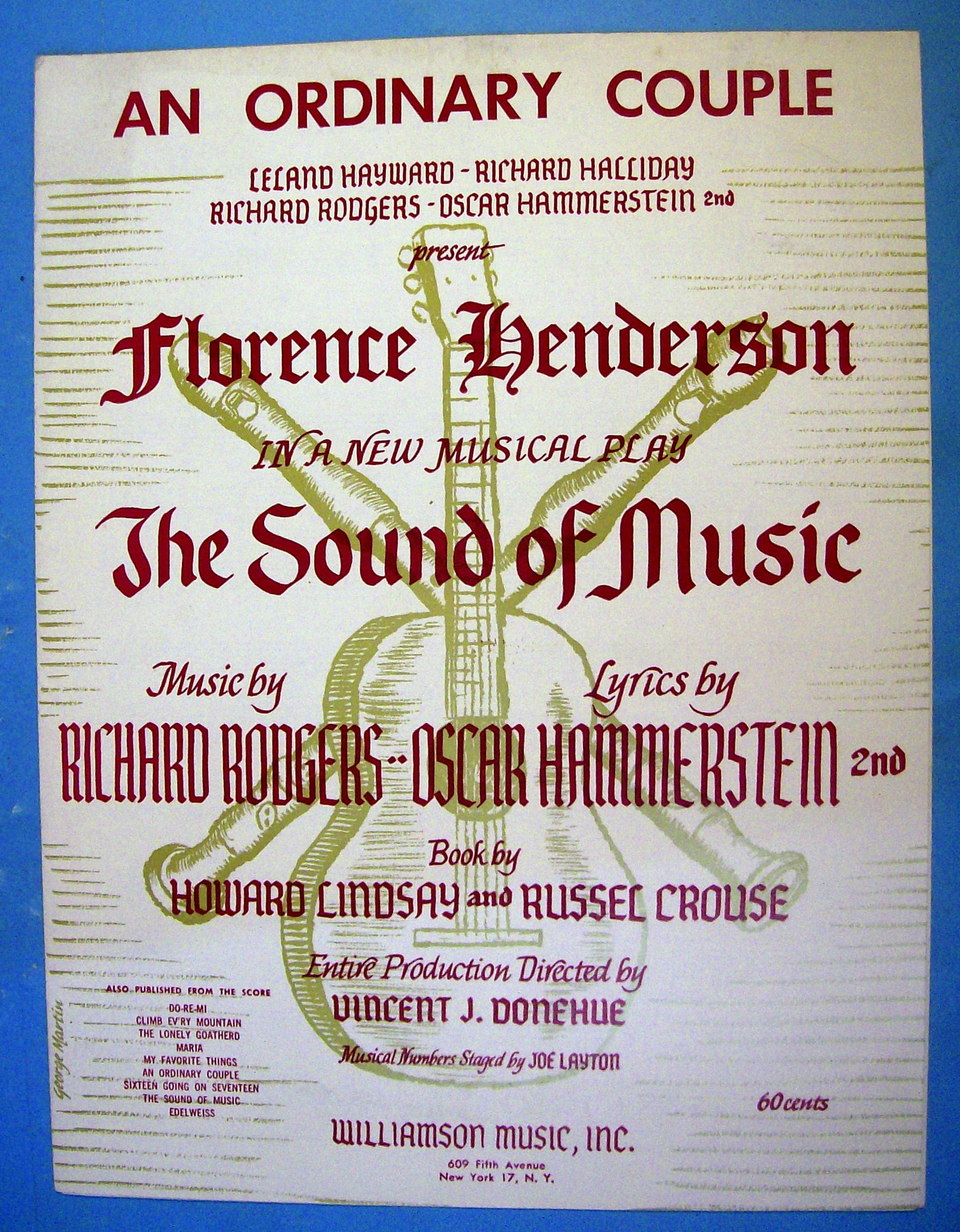 Sheet Music For 1959 An Ordinary Couple By Rodgers