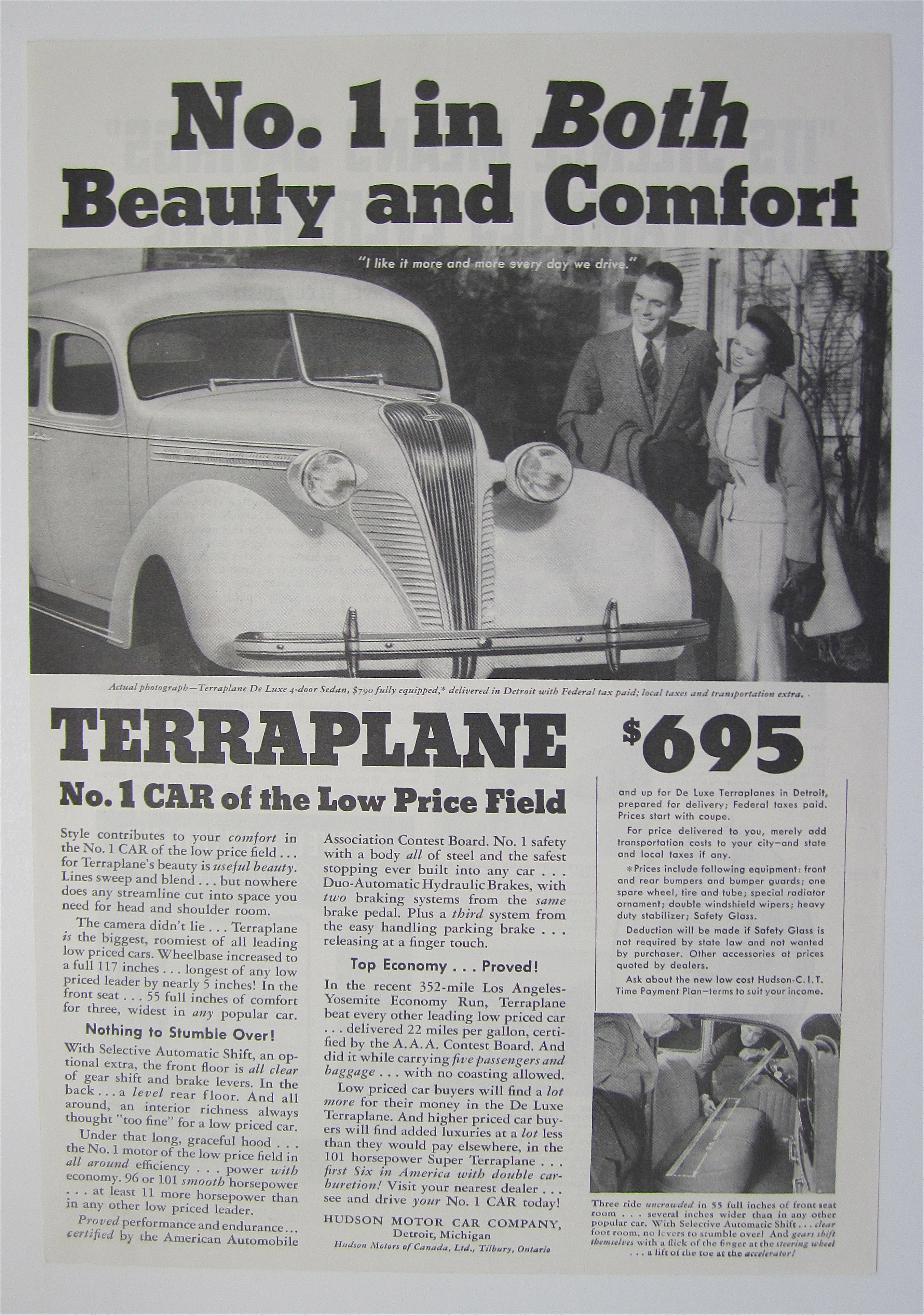 1930's Terraplane with Couple Looking at the Car