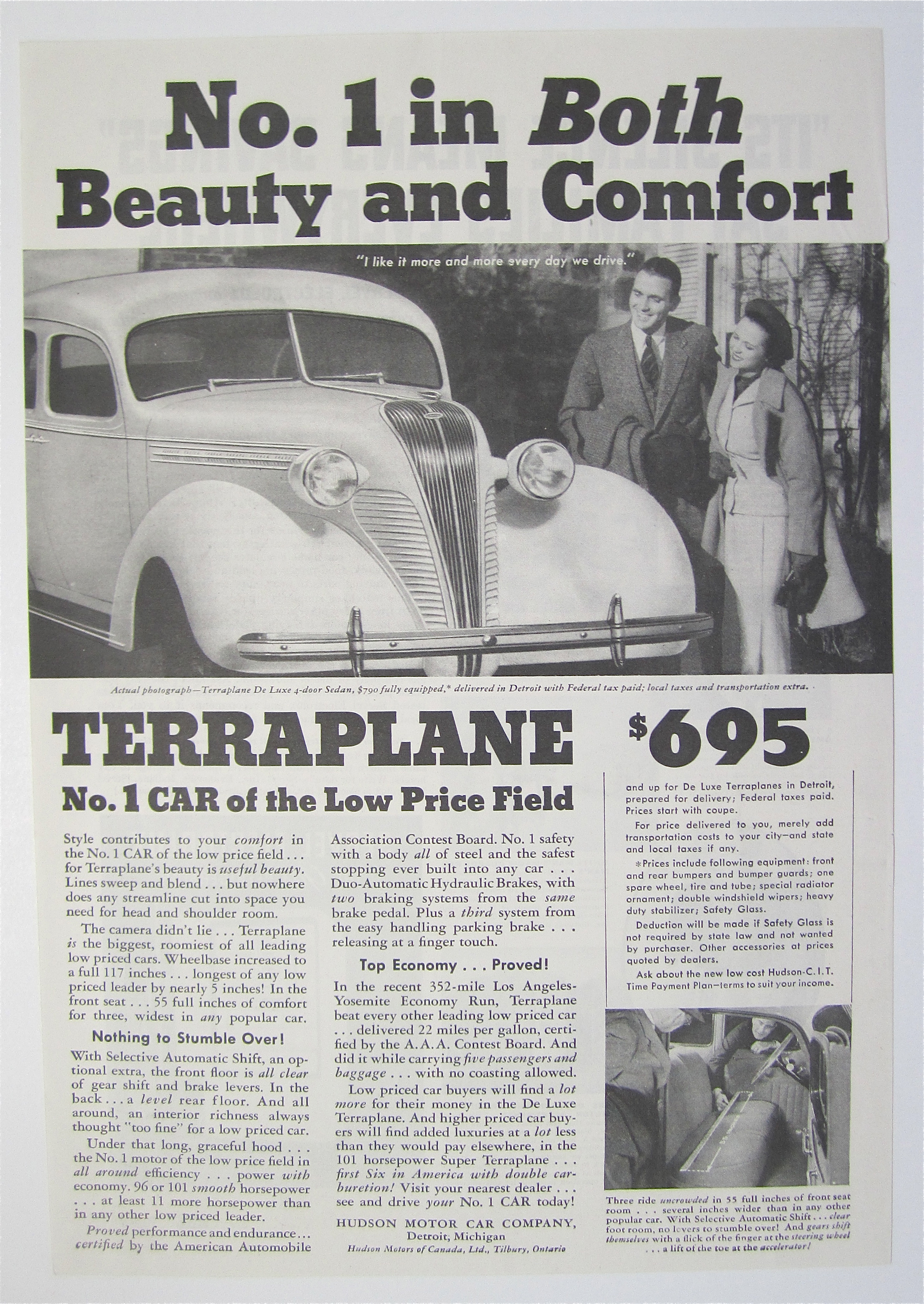 1930's Terraplane with Couple Looking at the Car