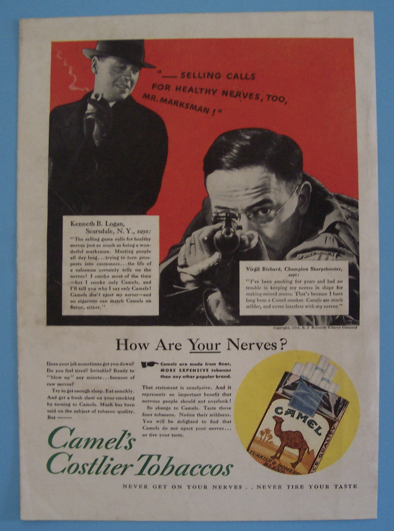 1934 Camel Cigarettes with Sharpshooter Virgil Richard