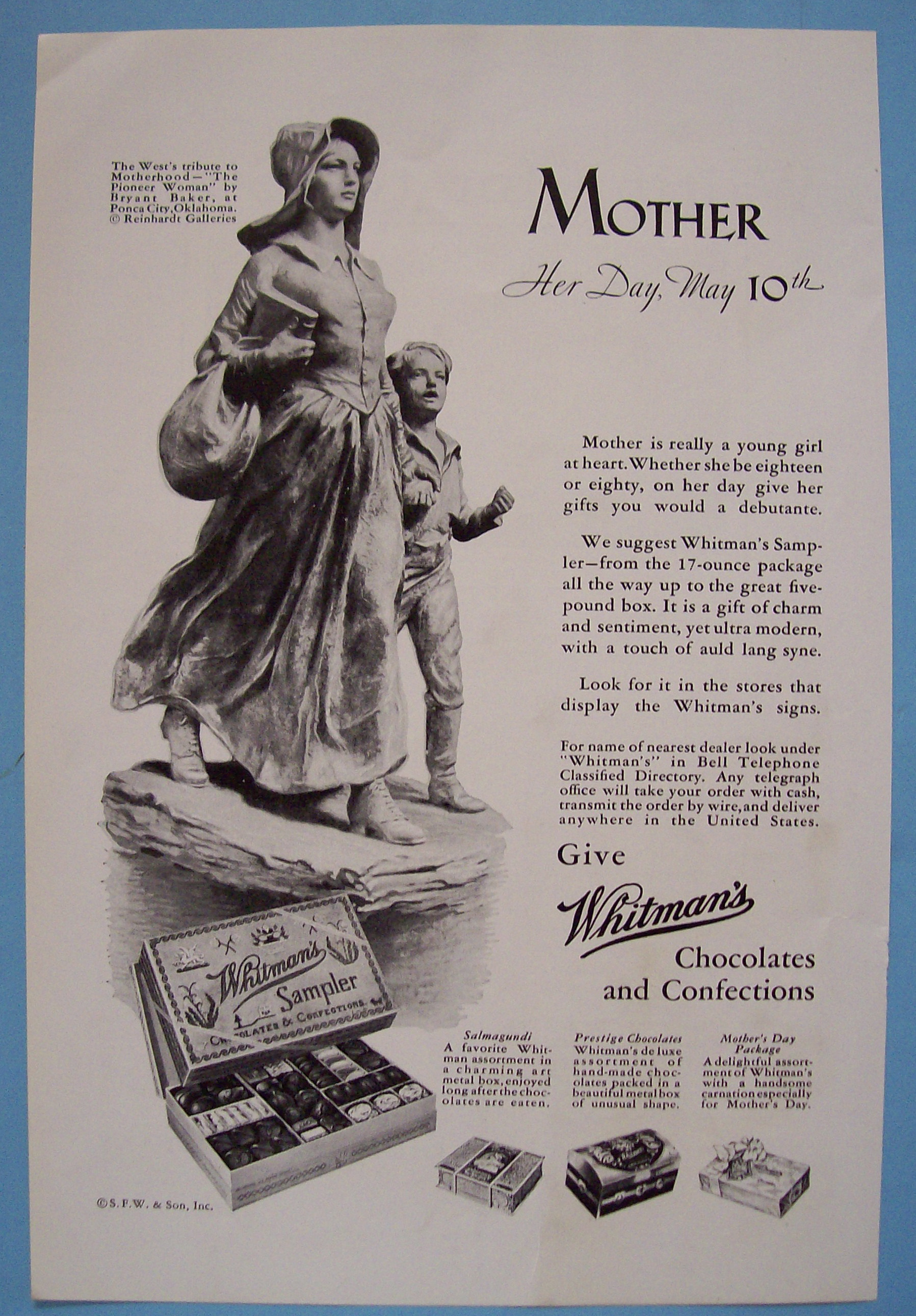 1931 Whitman's Chocolates with Mother & Child Walking