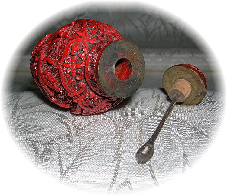 Cinnabar Chinese Snuff Bottle Red Color