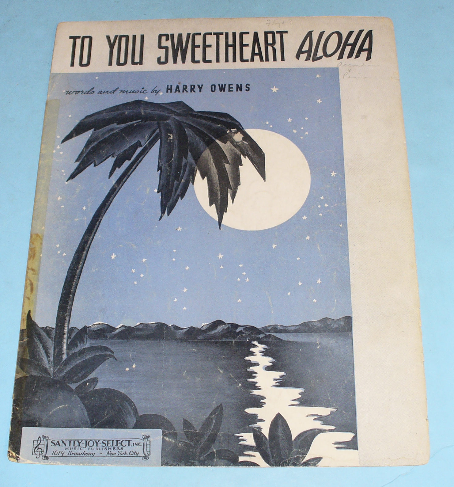1936 To You Sweetheart Aloha by Harry Owens