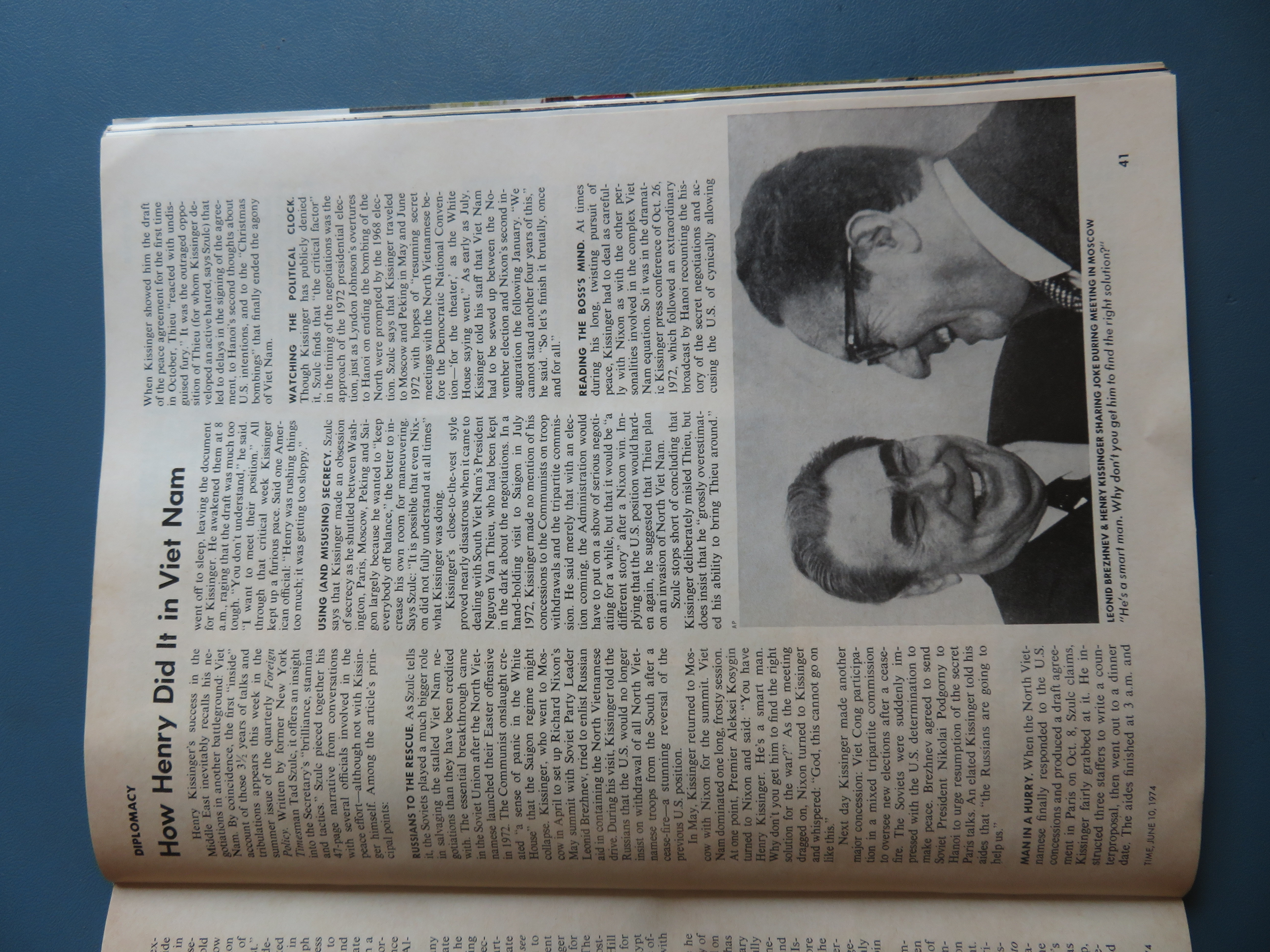 Time Magazine June 10, 1974 Henry Kissinger