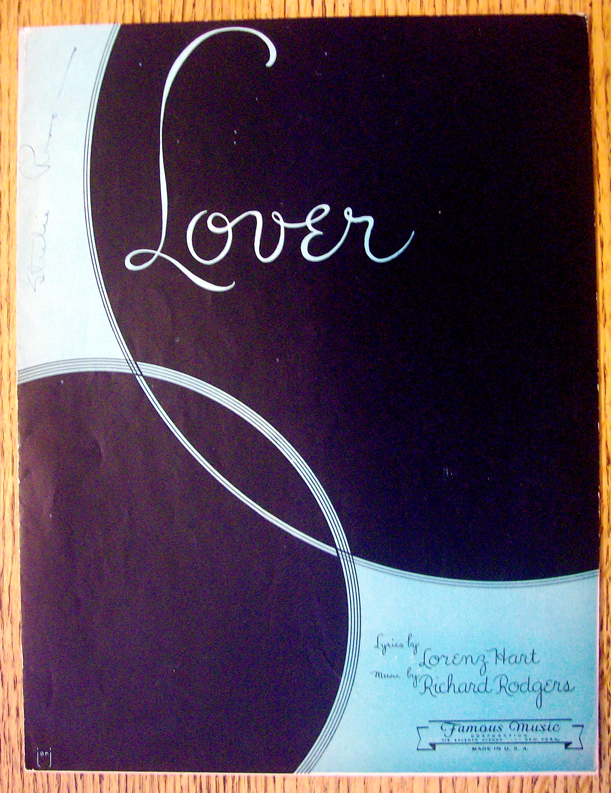 Sheet Music For 1933 Lover