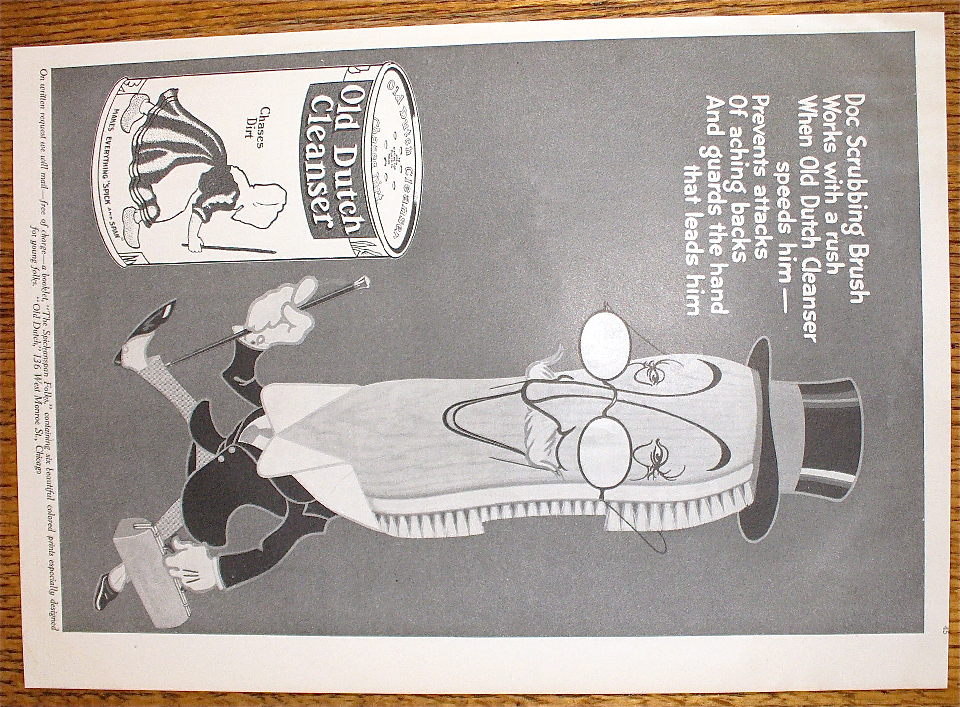1914 Old Dutch Cleanser with Walking Scrub Brush