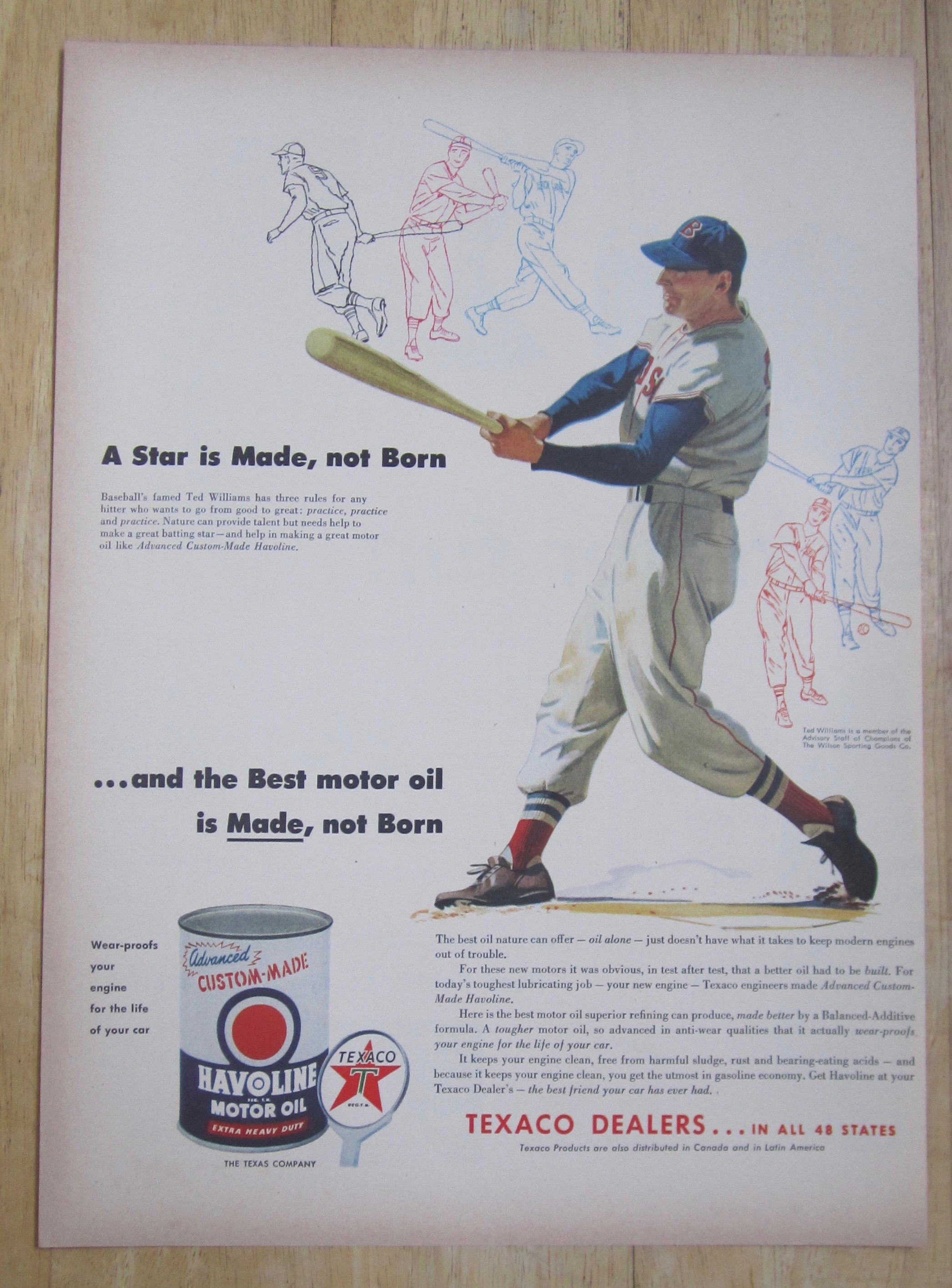 1954 Havoline Motor Oil with Ted Williams