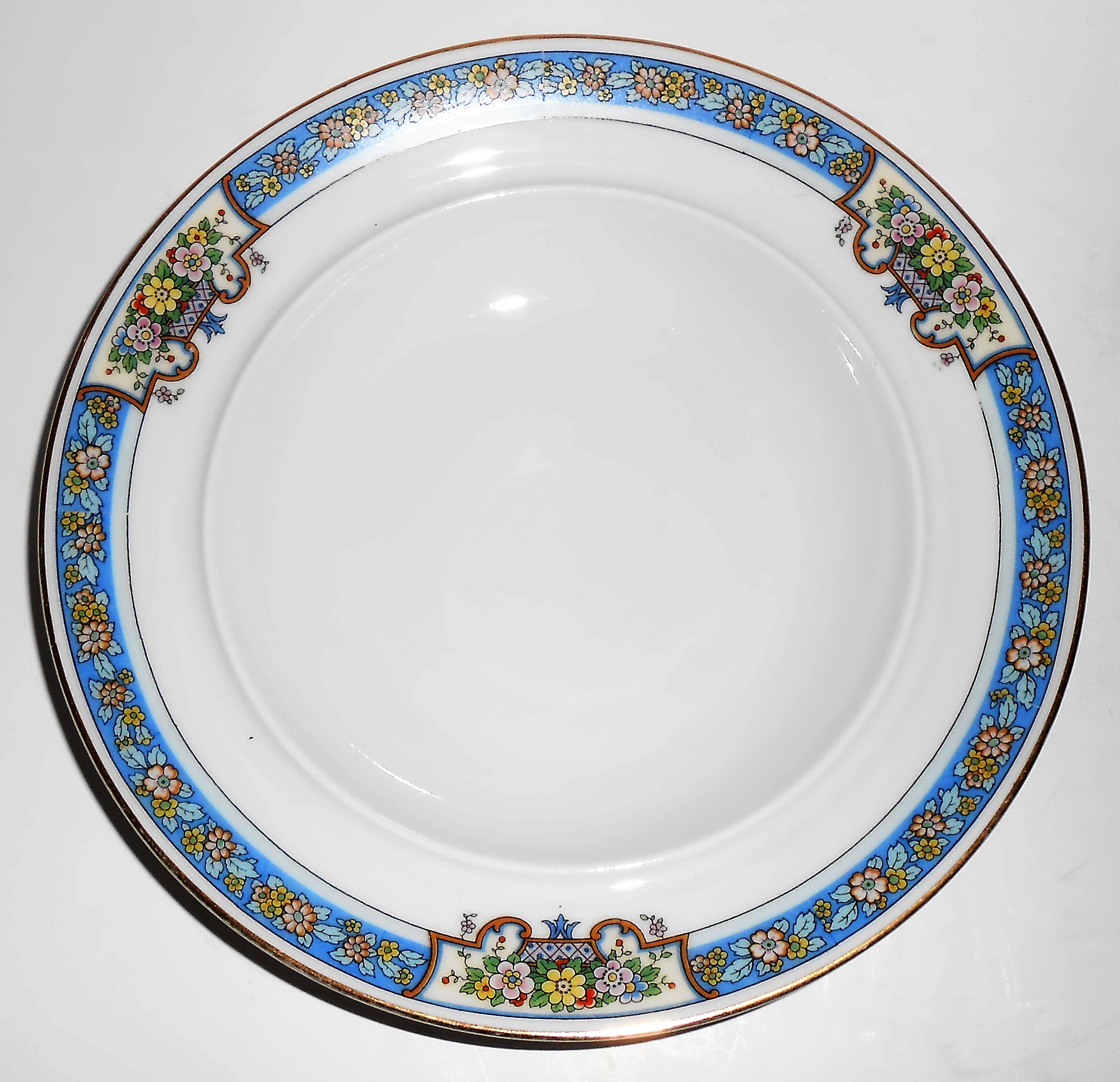 Thomas China Porcelain Trilby Floral w/Gold Blue Butter
