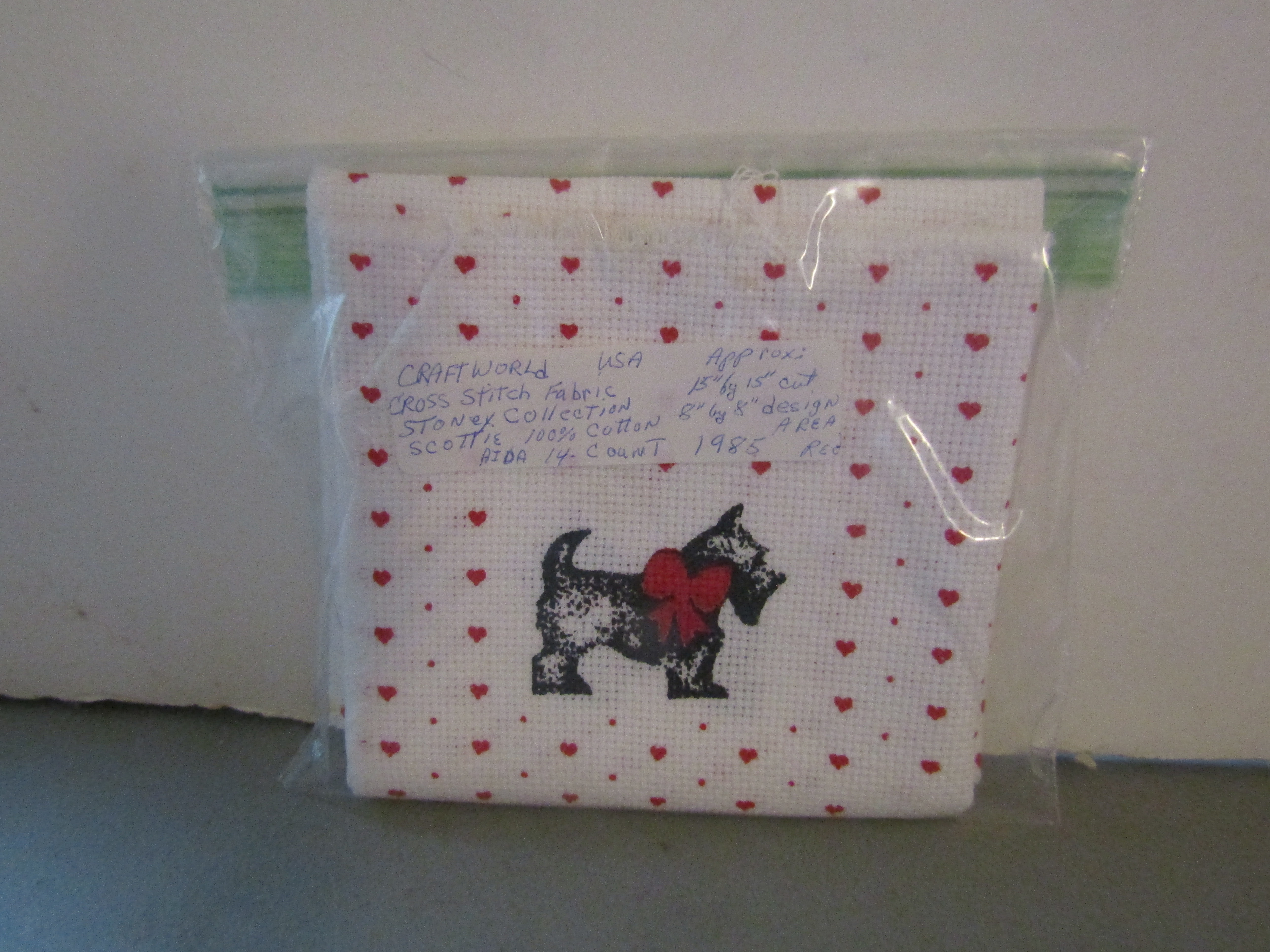 CW Cross Stitch Fabric Stoney Collection Red Scottie