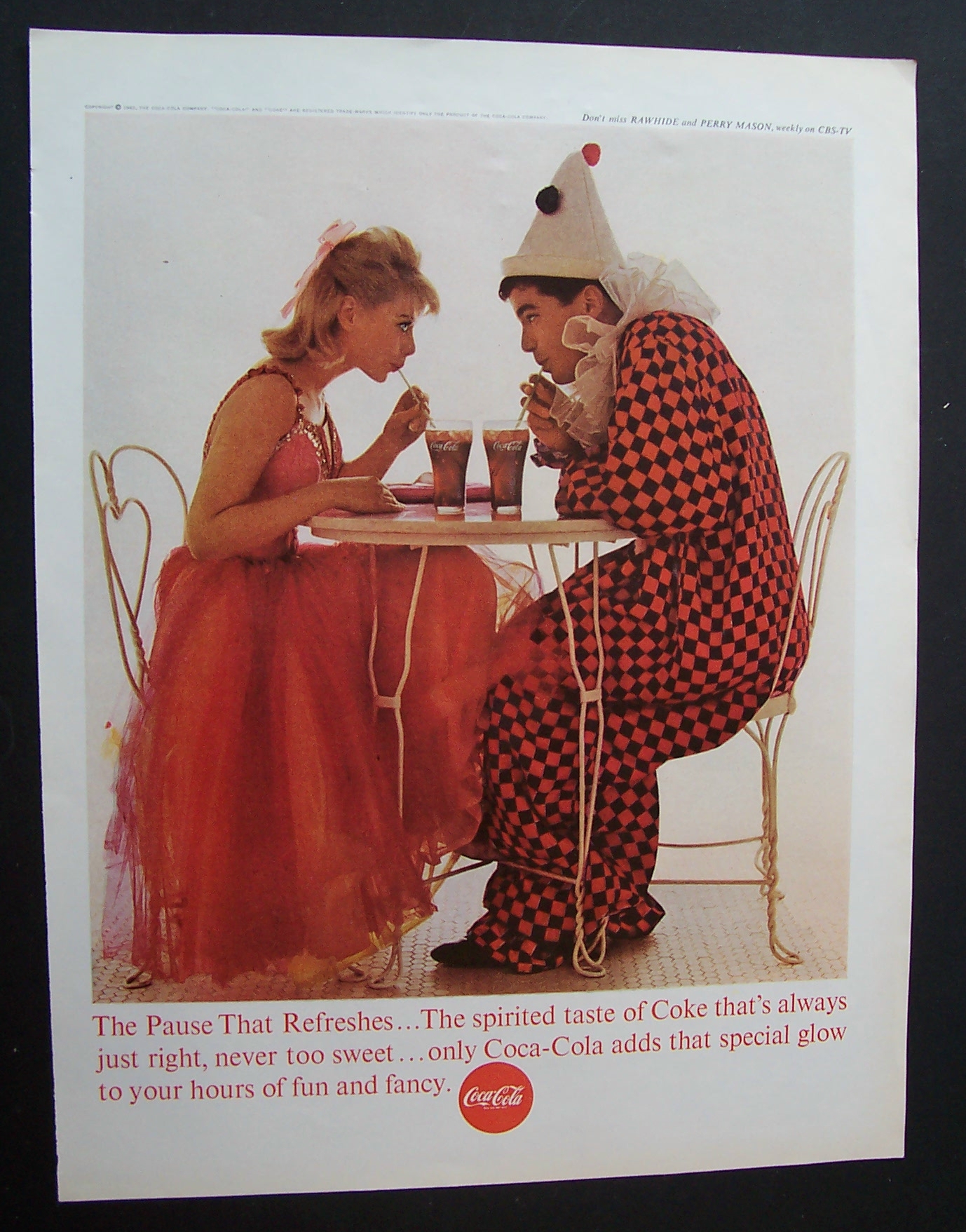1963 Coca Cola (Coke) with a Man & Woman in Costumes