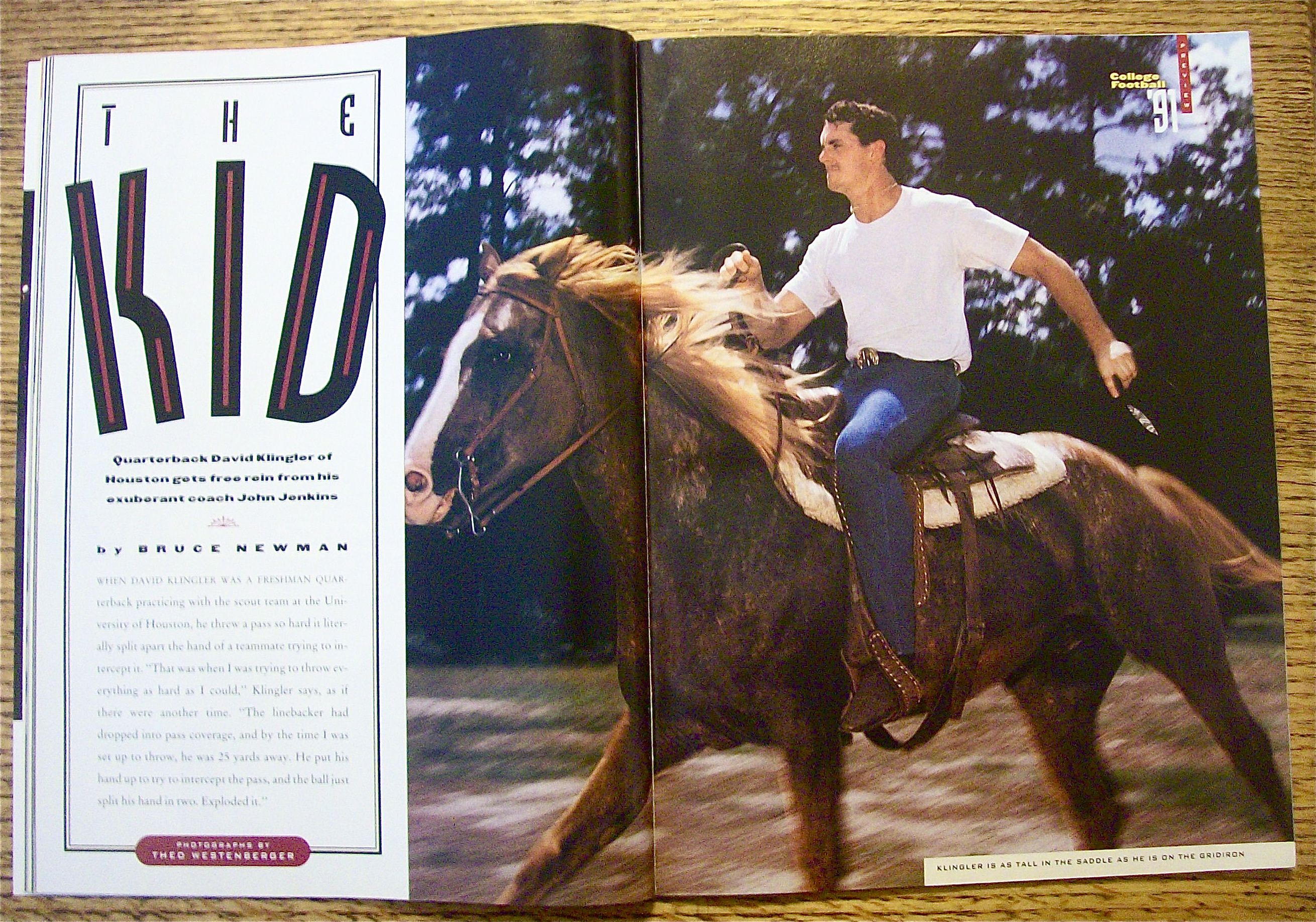 Sports Illustrated Magazine August 26, 1991 D. Klingler