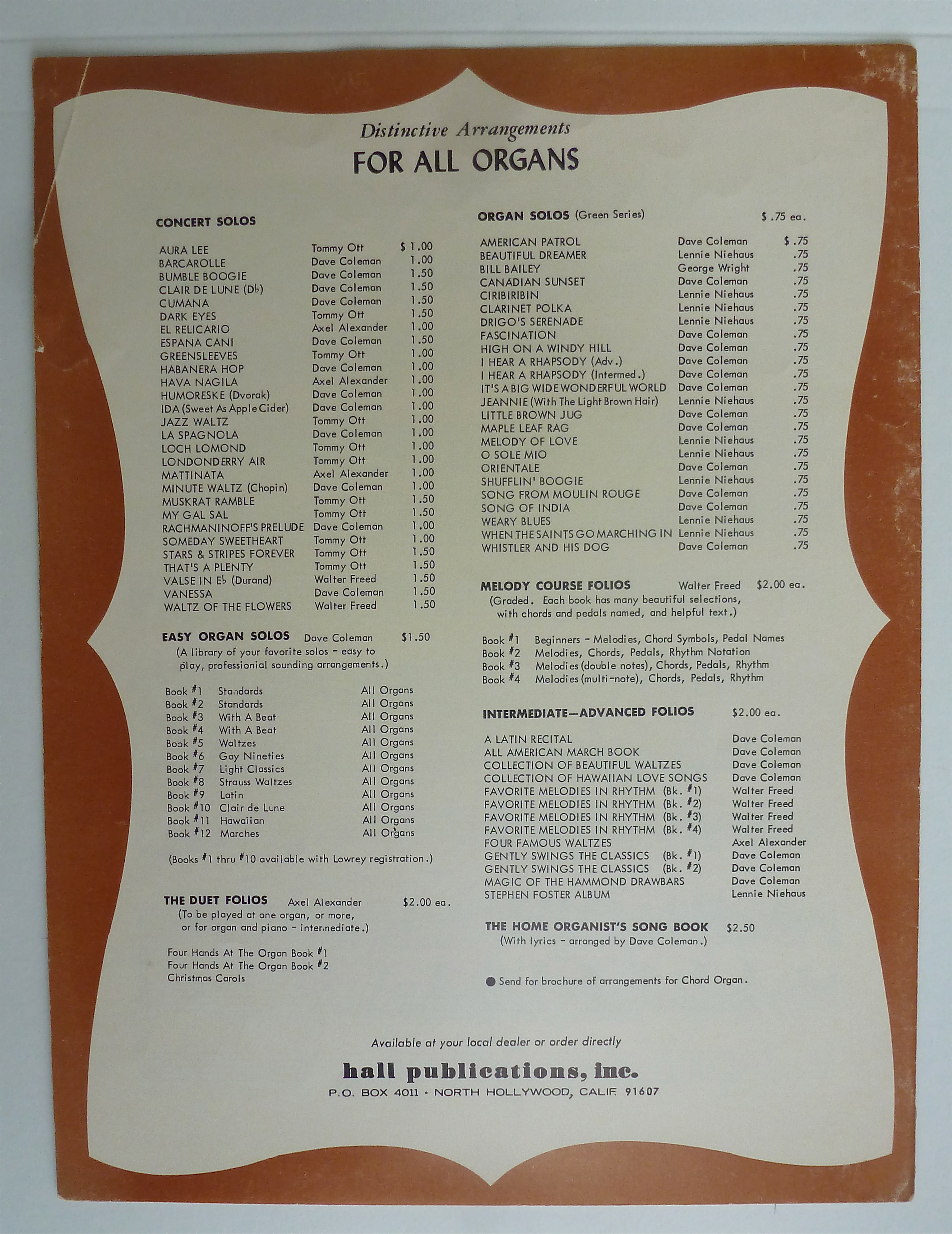 Sheet Music For 1968 El Relicario