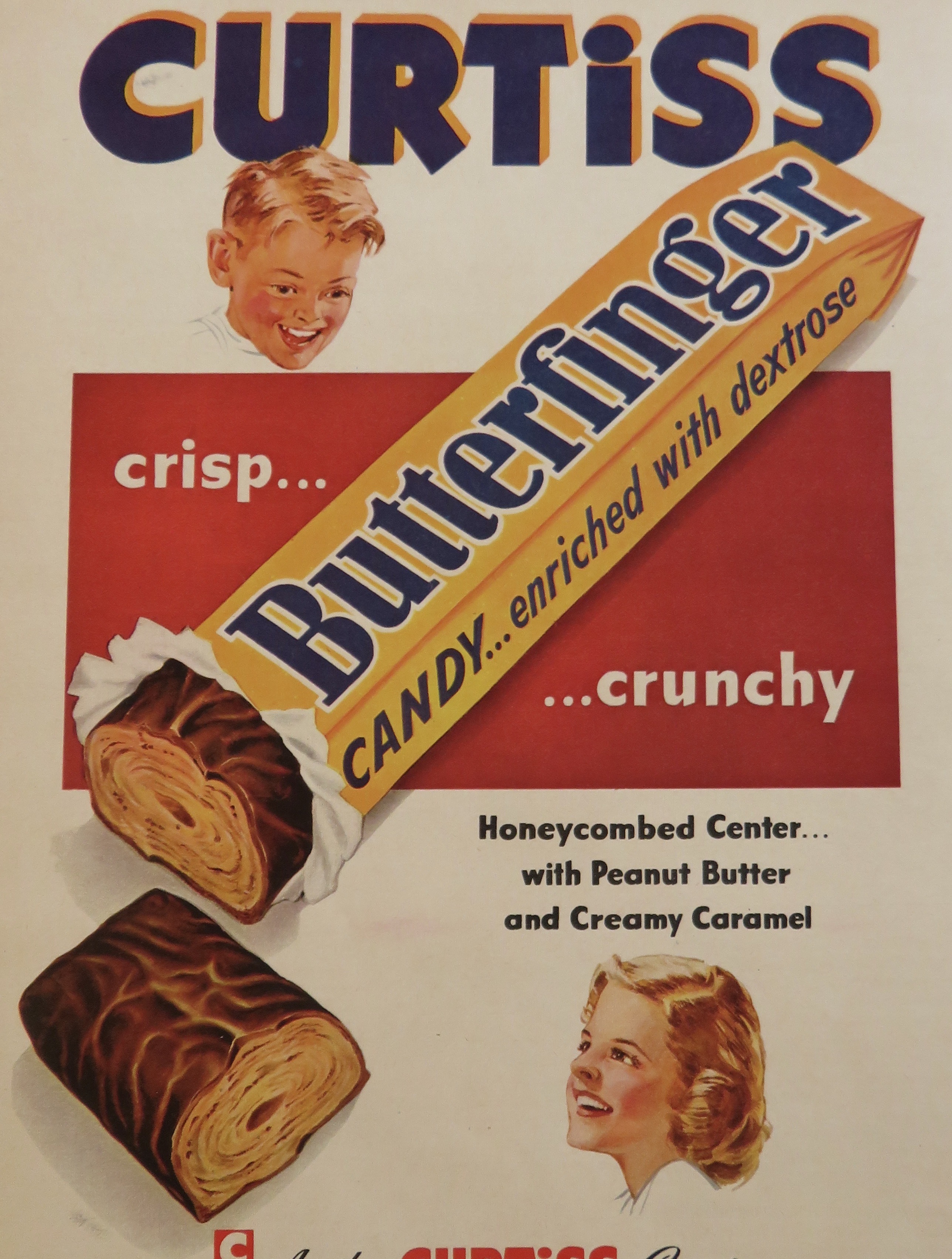 1953 Curtiss Butterfinger Candy Bar with Butterfinger