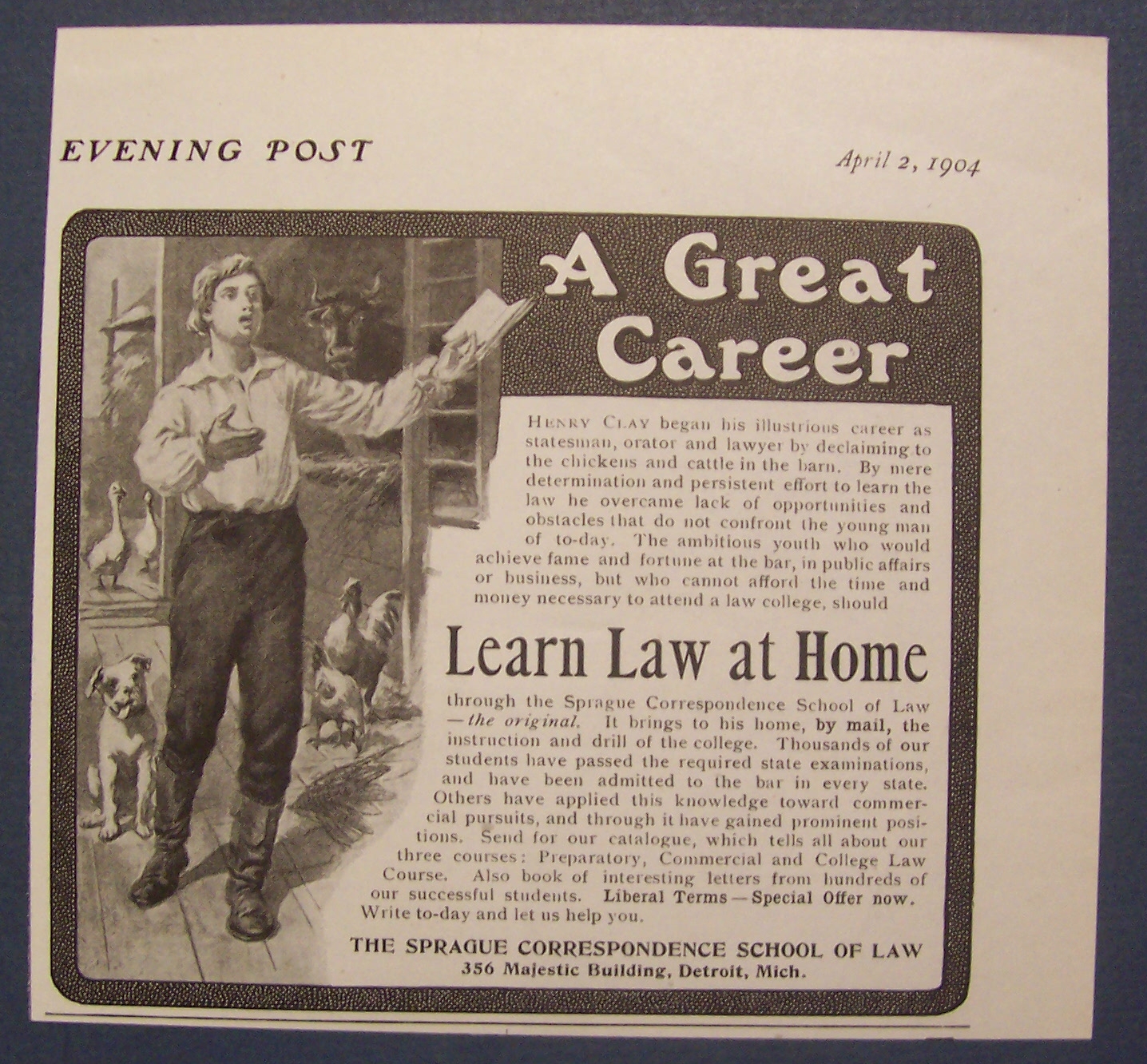 1904  The  Sprague Correspondence School Of Law
