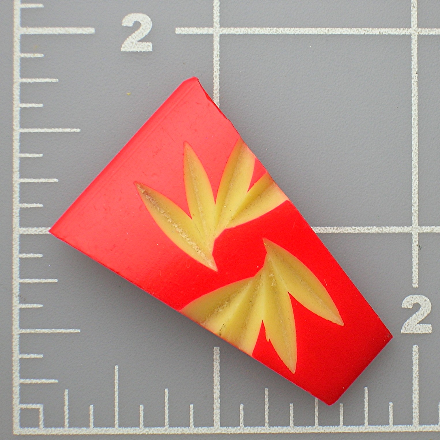 Dress Clip Vintage Red & Cream Plastic