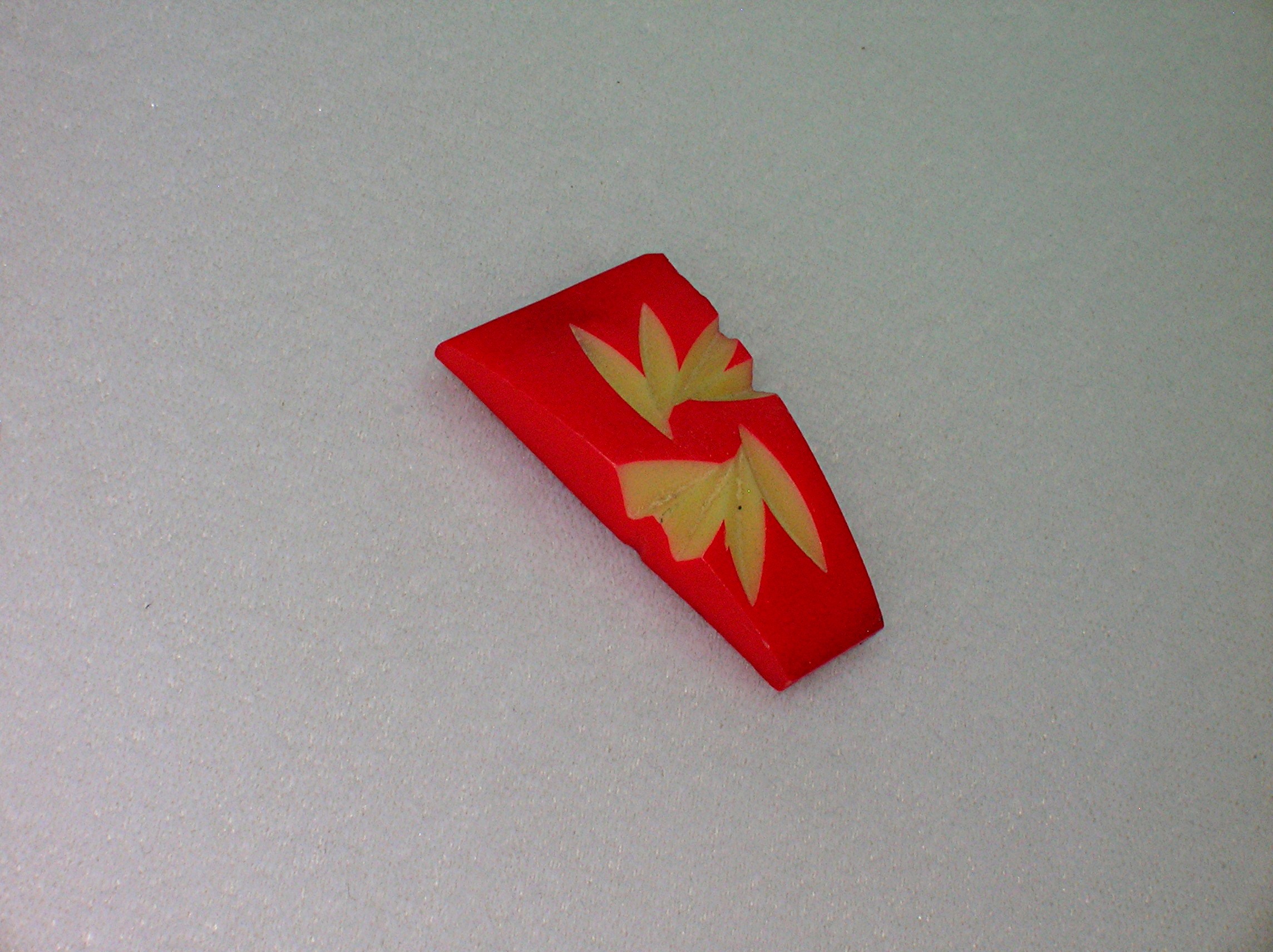 Dress Clip Vintage Red & Cream Plastic