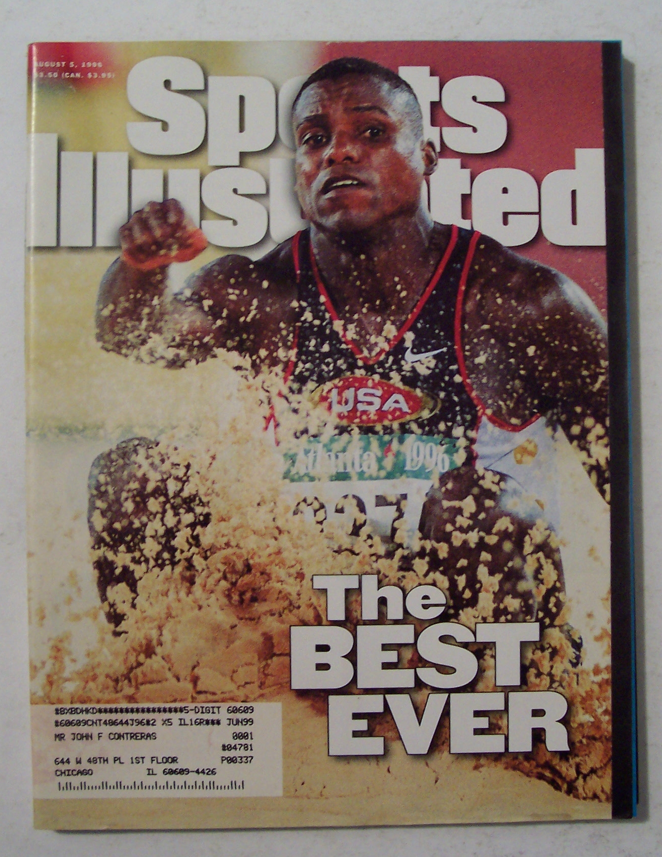 Sports Illustrated Magazine -August 5, 1996- Carl Lewis