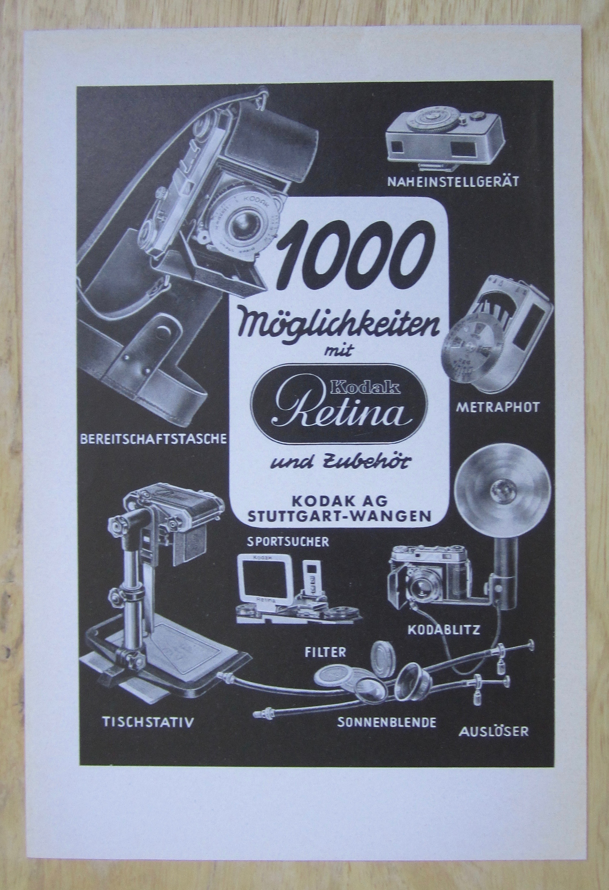 1952 Kodak Retina with Different Cameras