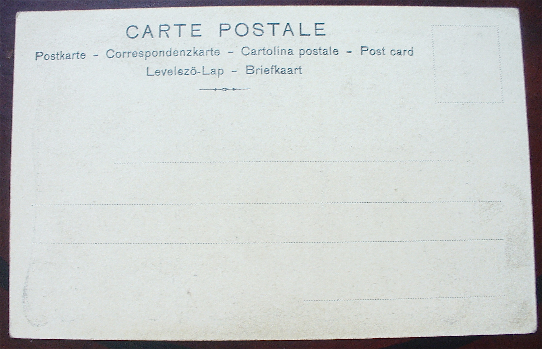 Man Sitting Outside Using Bathroom Postcard