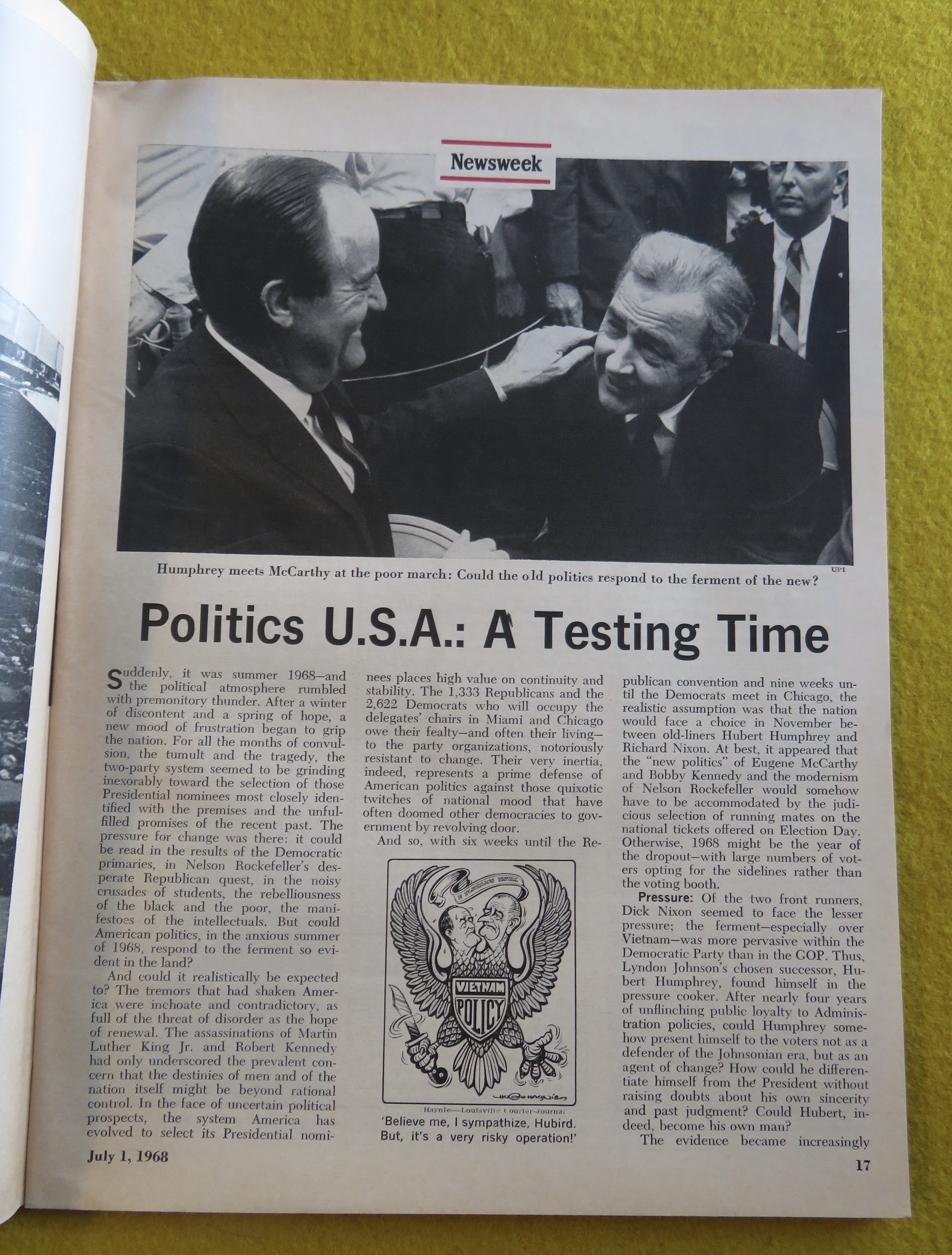 Newsweek Magazine July  1, 1968 Target: Negro Jobs