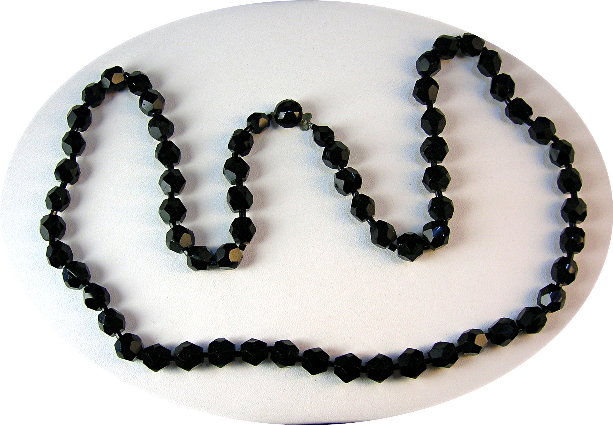 Jet Black Faceted 11mm Glass  Beads Japan