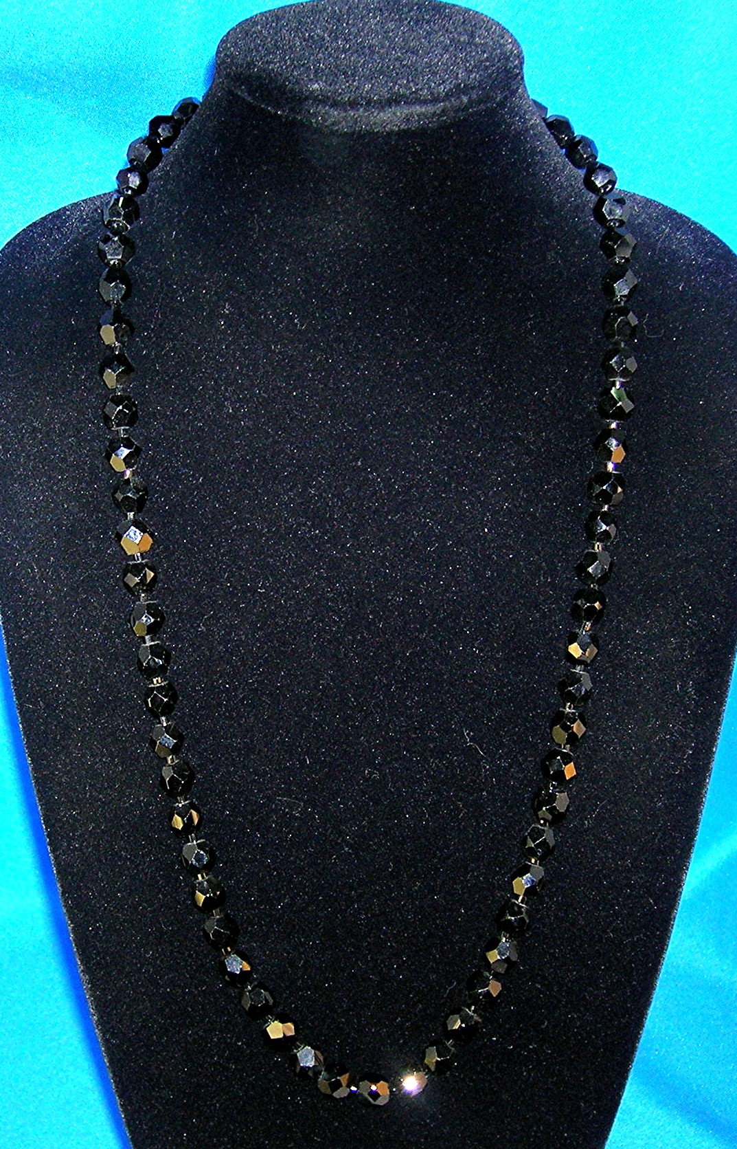 Jet Black Faceted 11mm Glass  Beads Japan