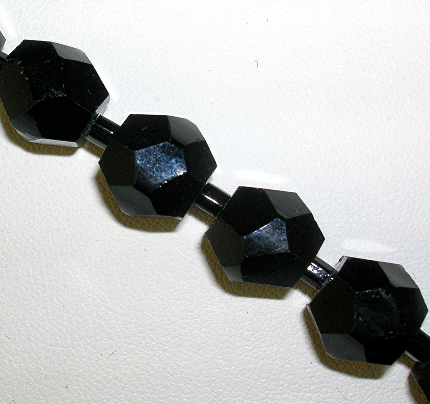 Jet Black Faceted 11mm Glass  Beads Japan