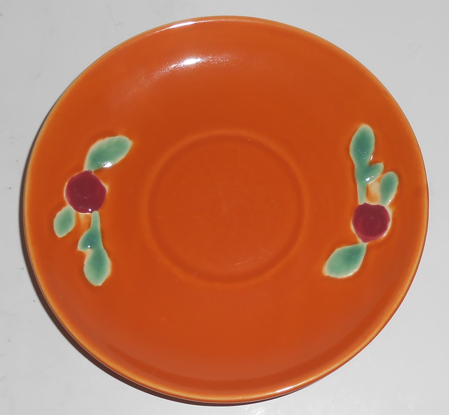 Coors Pottery Rosebud Orange Saucer Robert Schneider Co