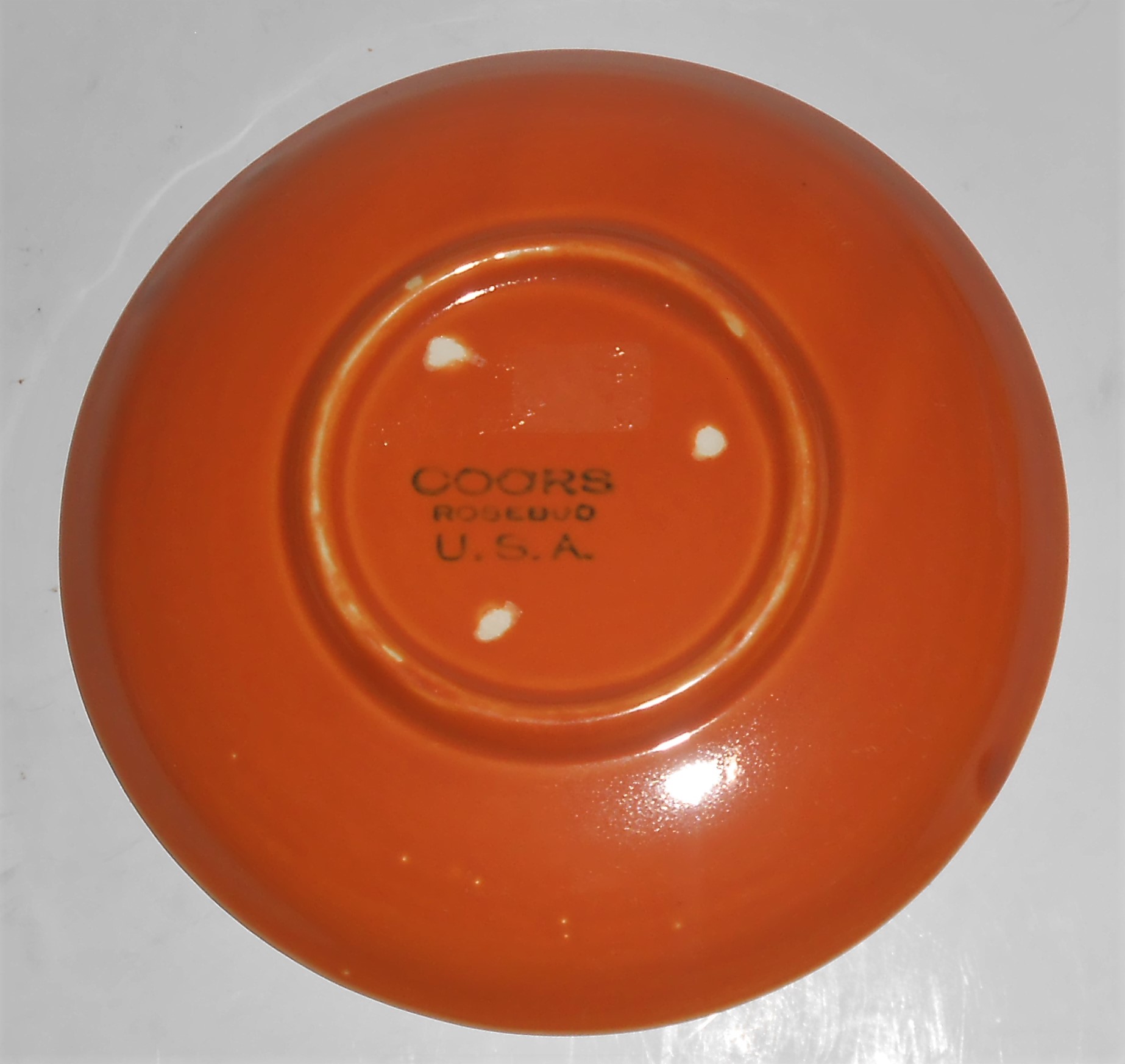 Coors Pottery Rosebud Orange Saucer Robert Schneider Co