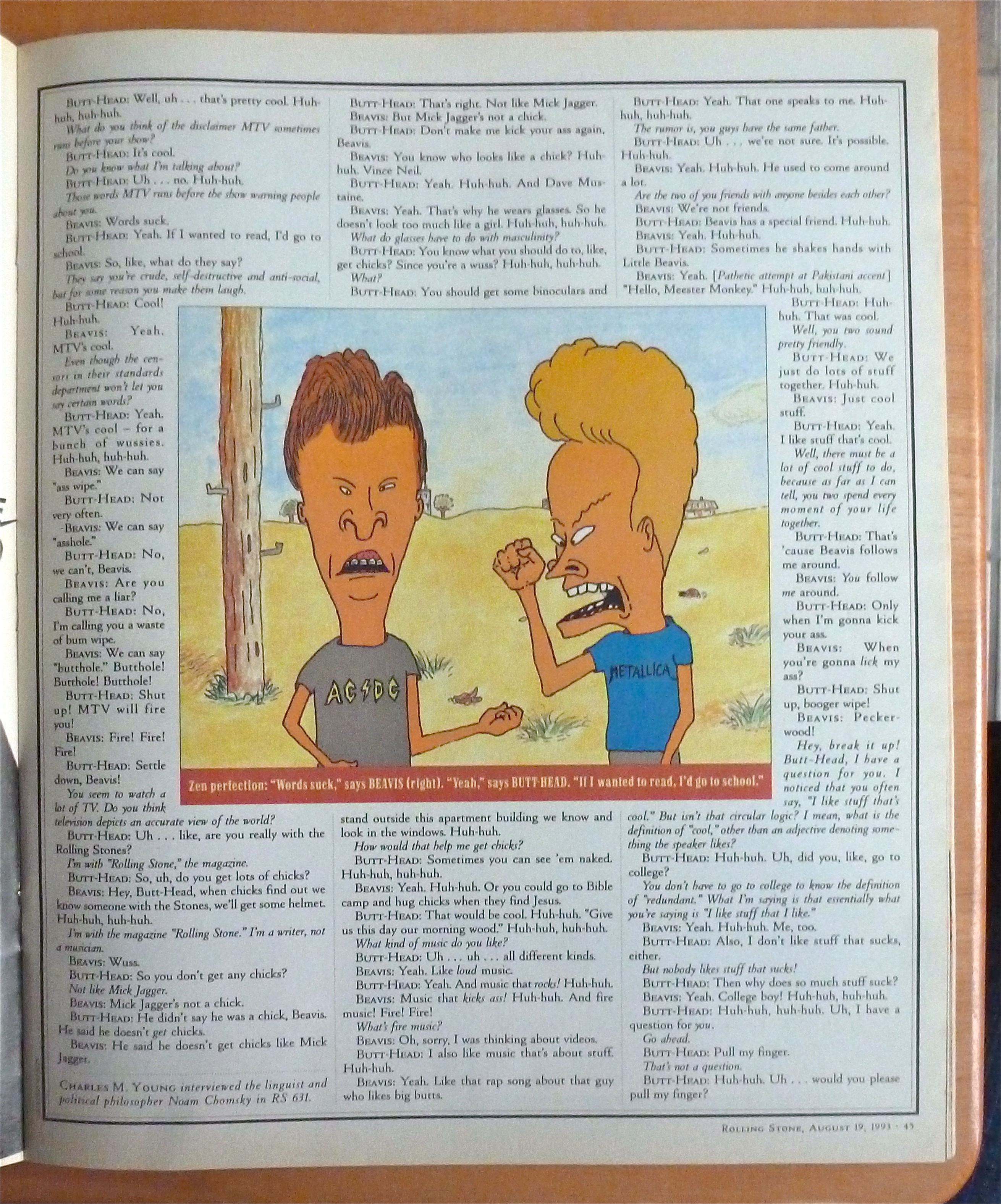 Rolling Stone Magazine August 19, 1993 Beavis/Butthead