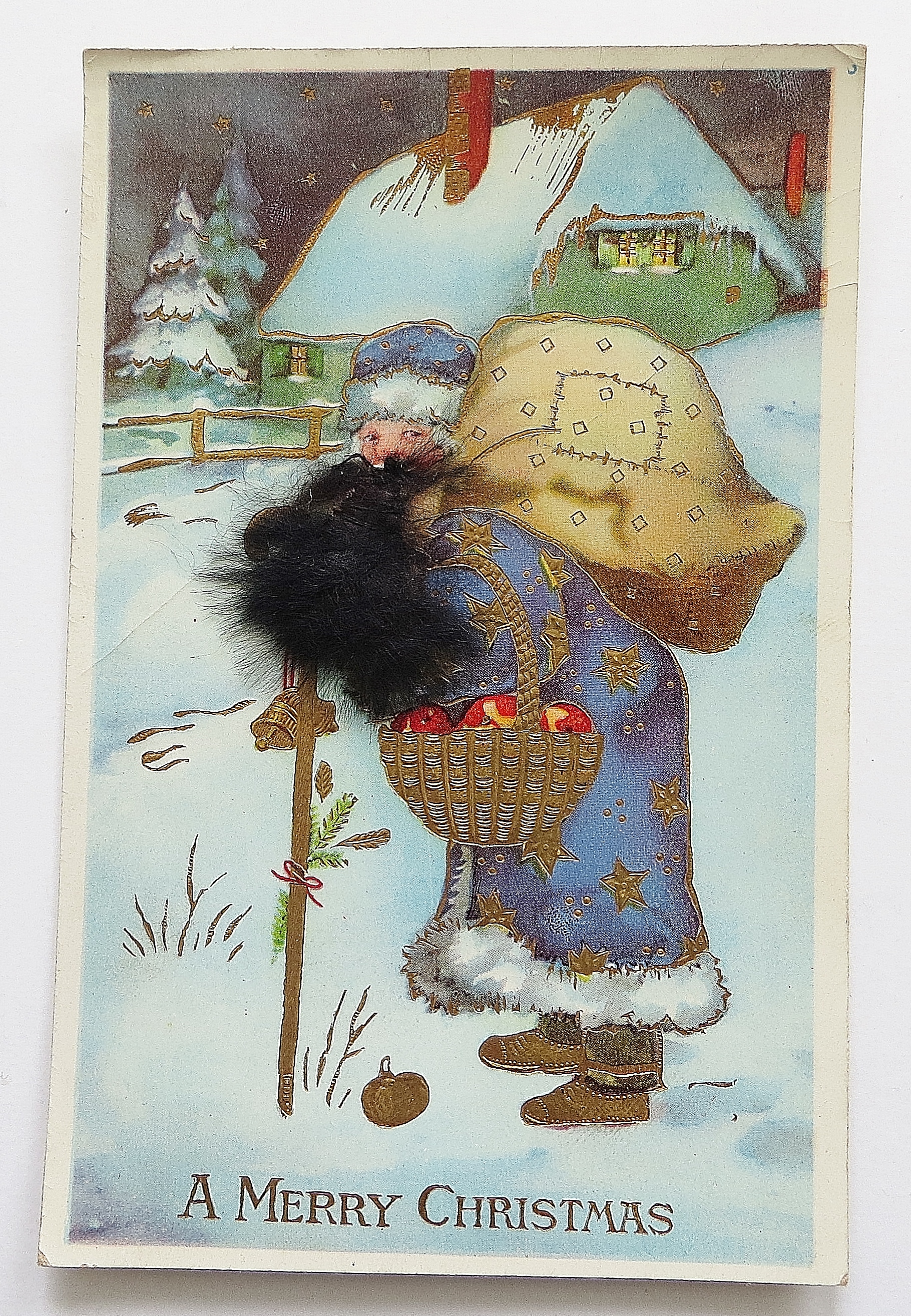 Merry Christmas - Santa Carrying Bag Of Gifts