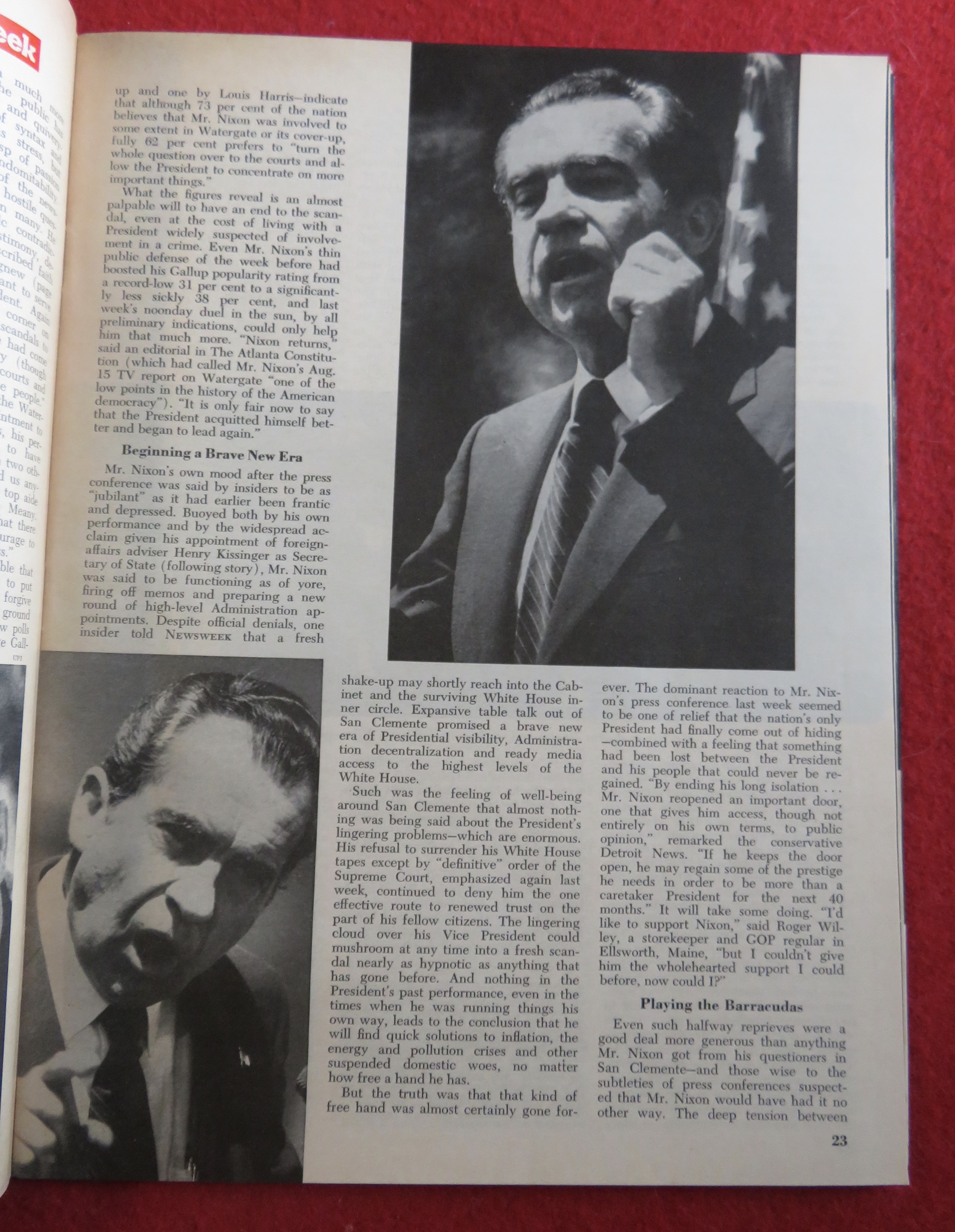 Newsweek Magazine September 3, 1973 On The Rebound?