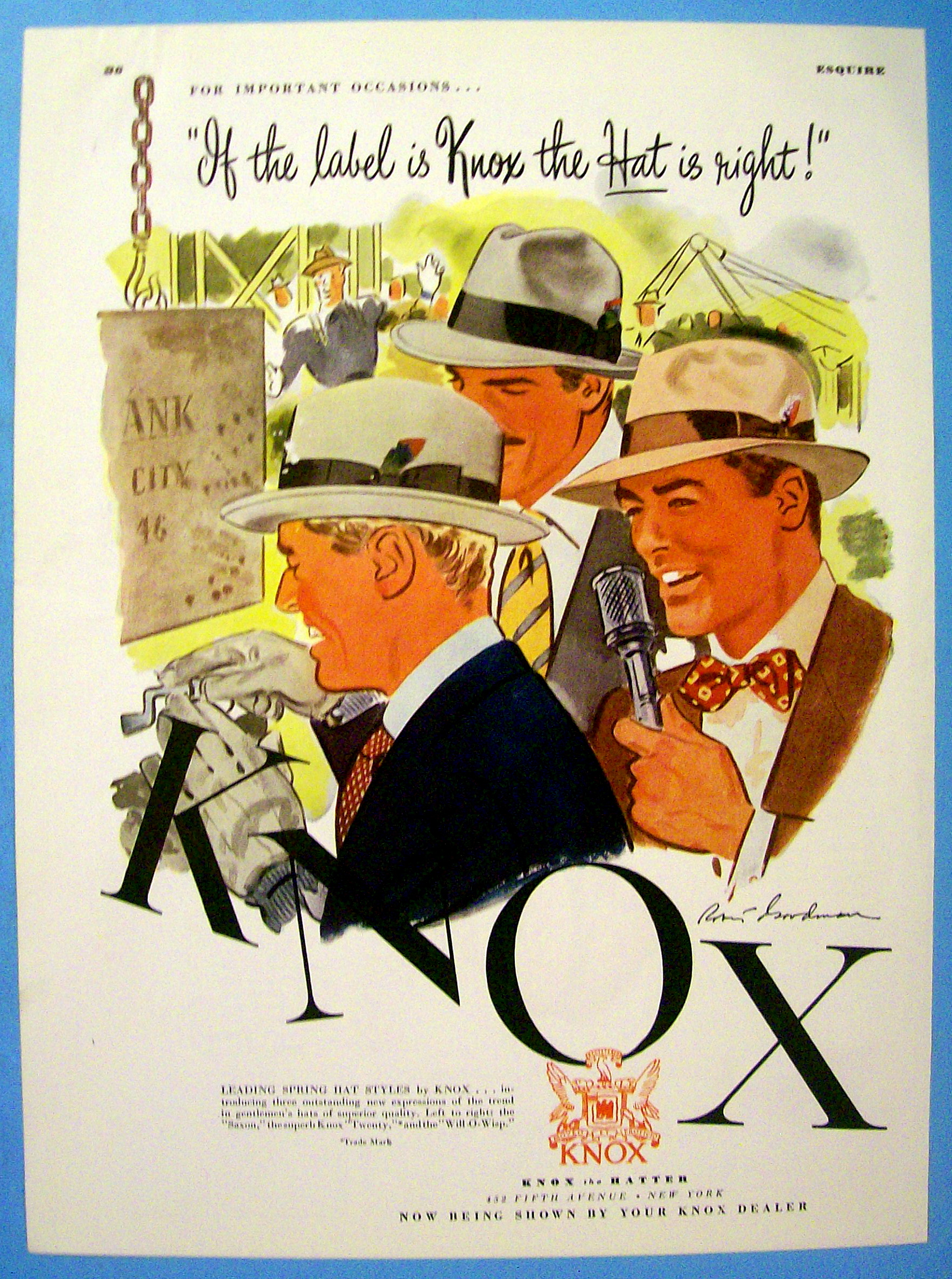 1946 Knox Hats with Men Wearing Spring Hats