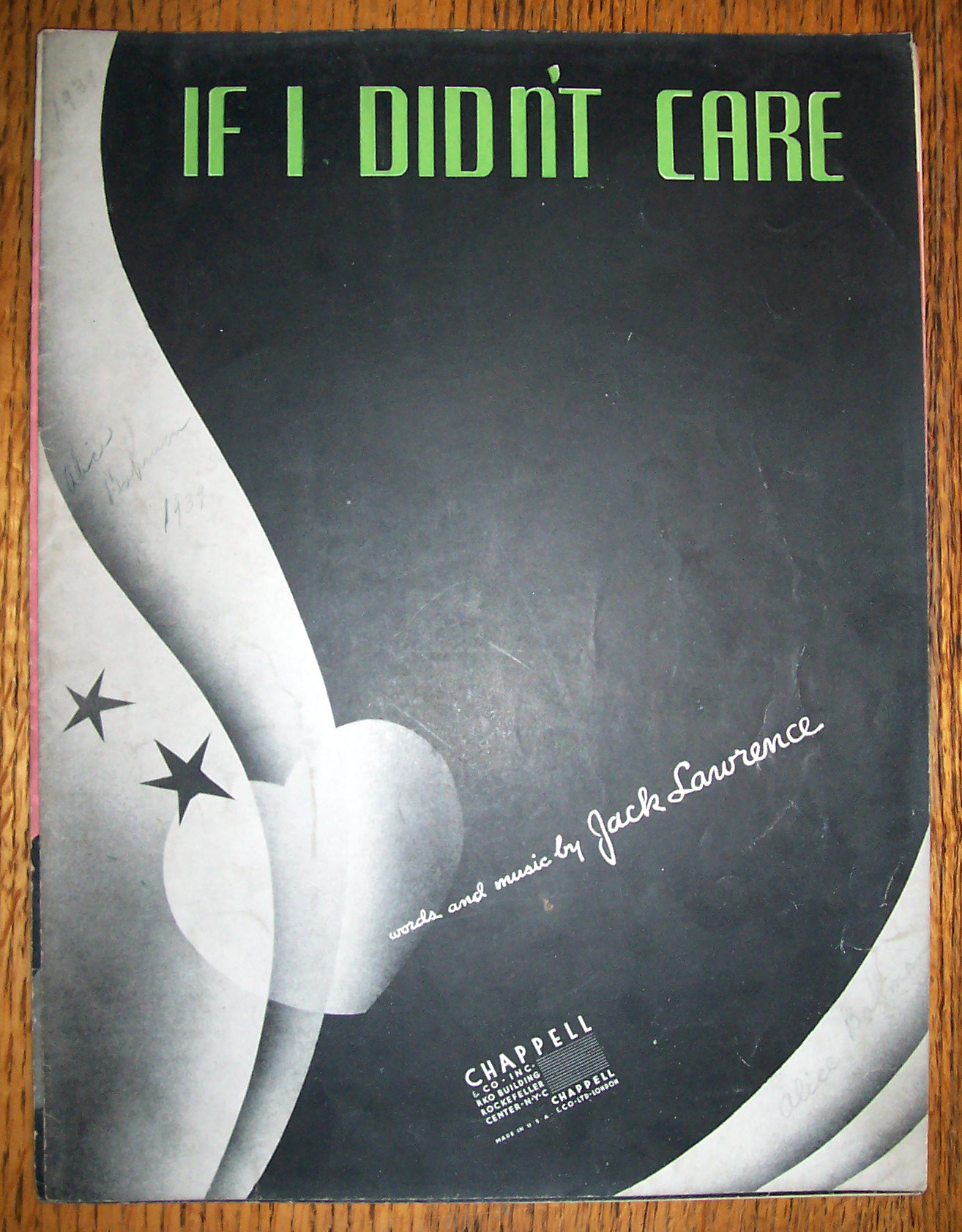 Sheet Music For 1939 If I Didn't Care