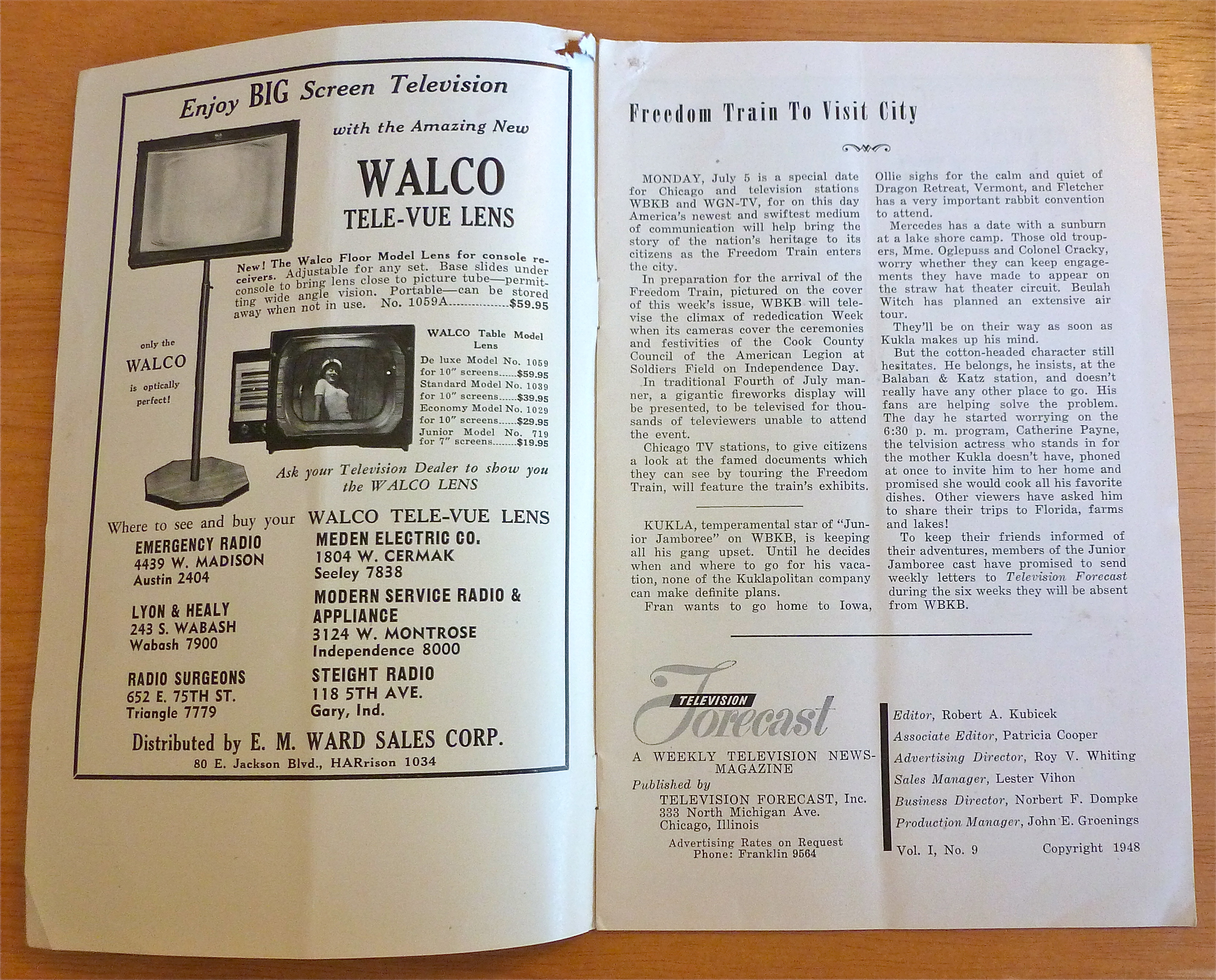 1948 Chicago Television Forecast Vol.1-#9 Freedom Train