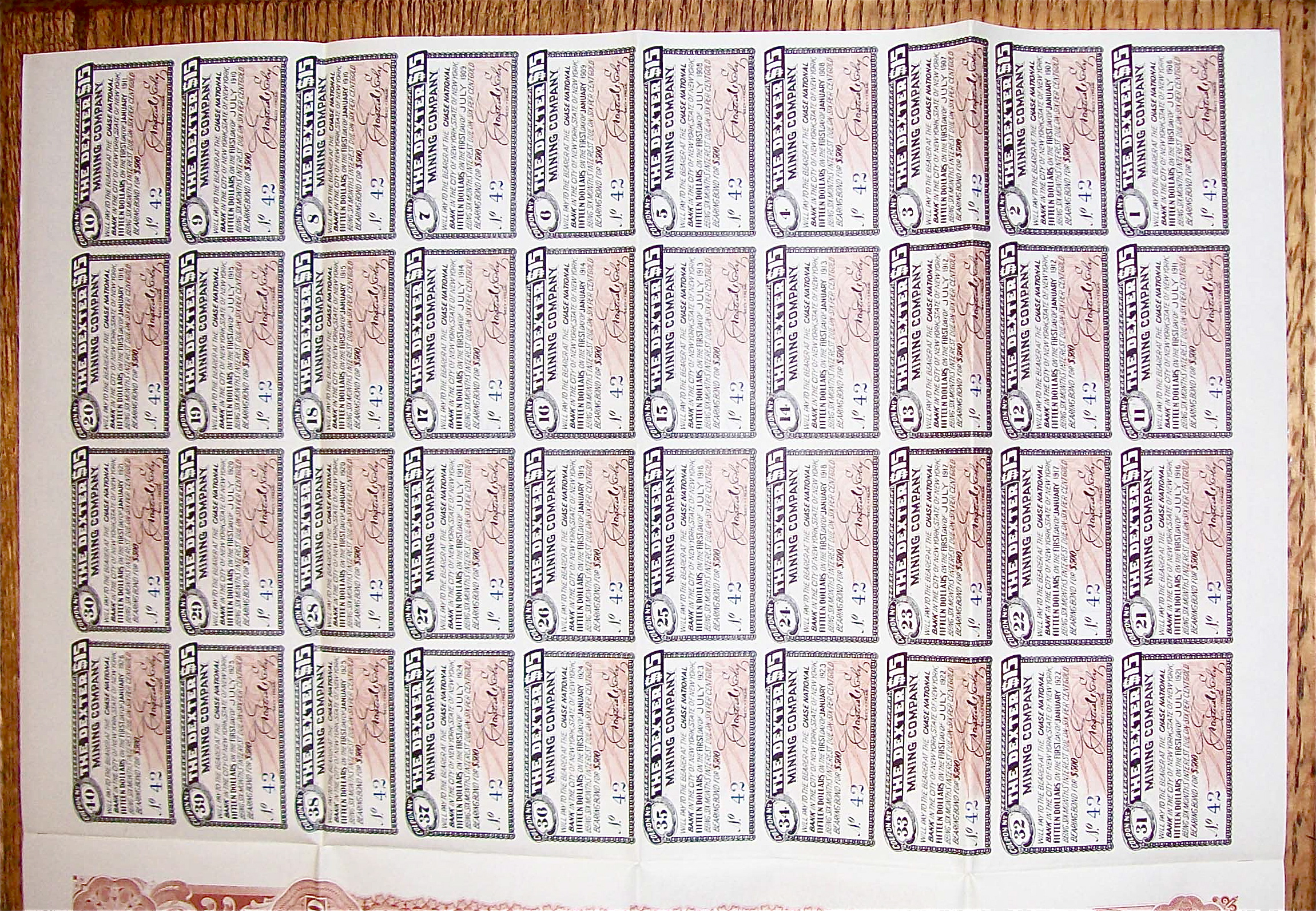 1905 Dexter Mining Company $500 Gold Bond