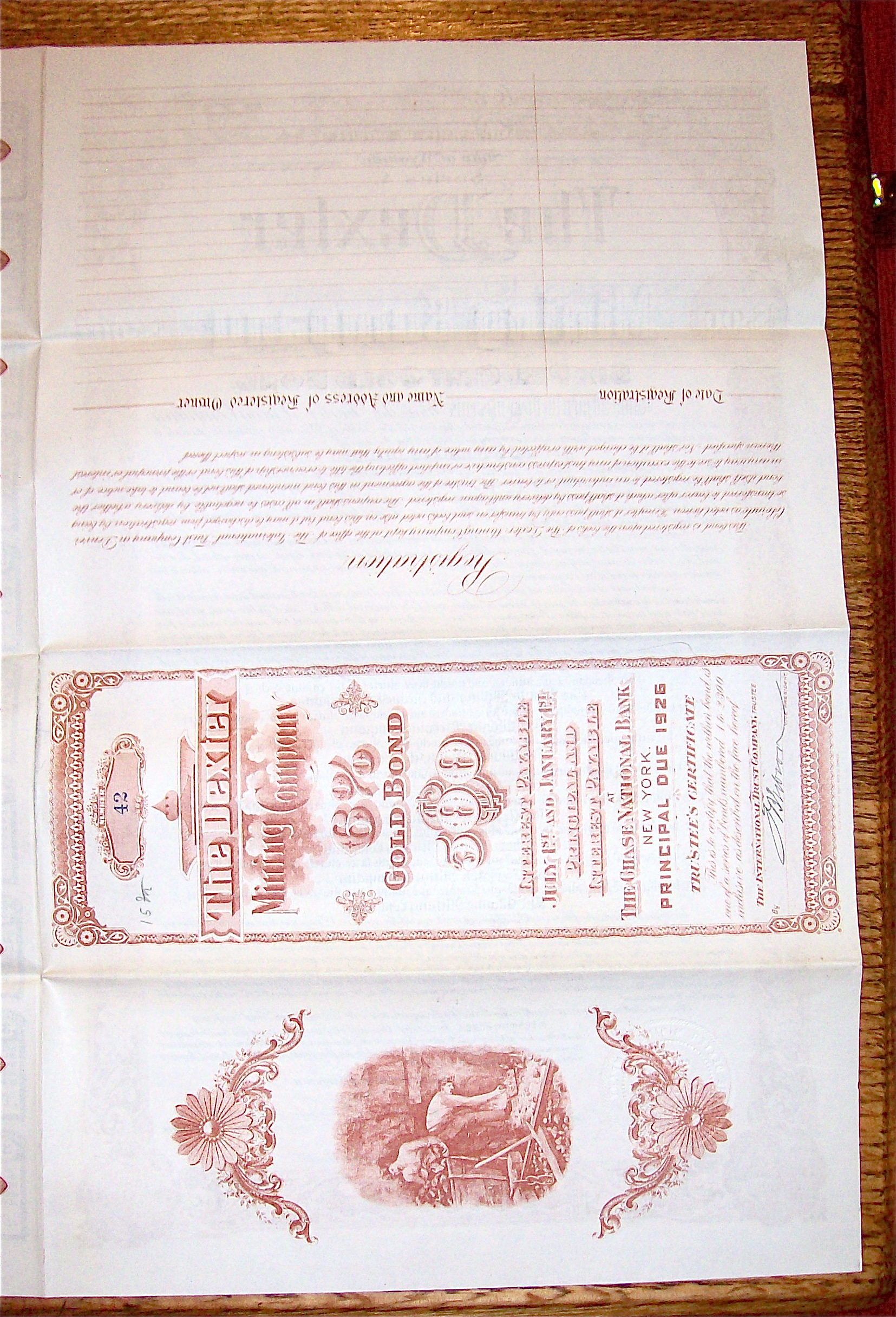 1905 Dexter Mining Company $500 Gold Bond