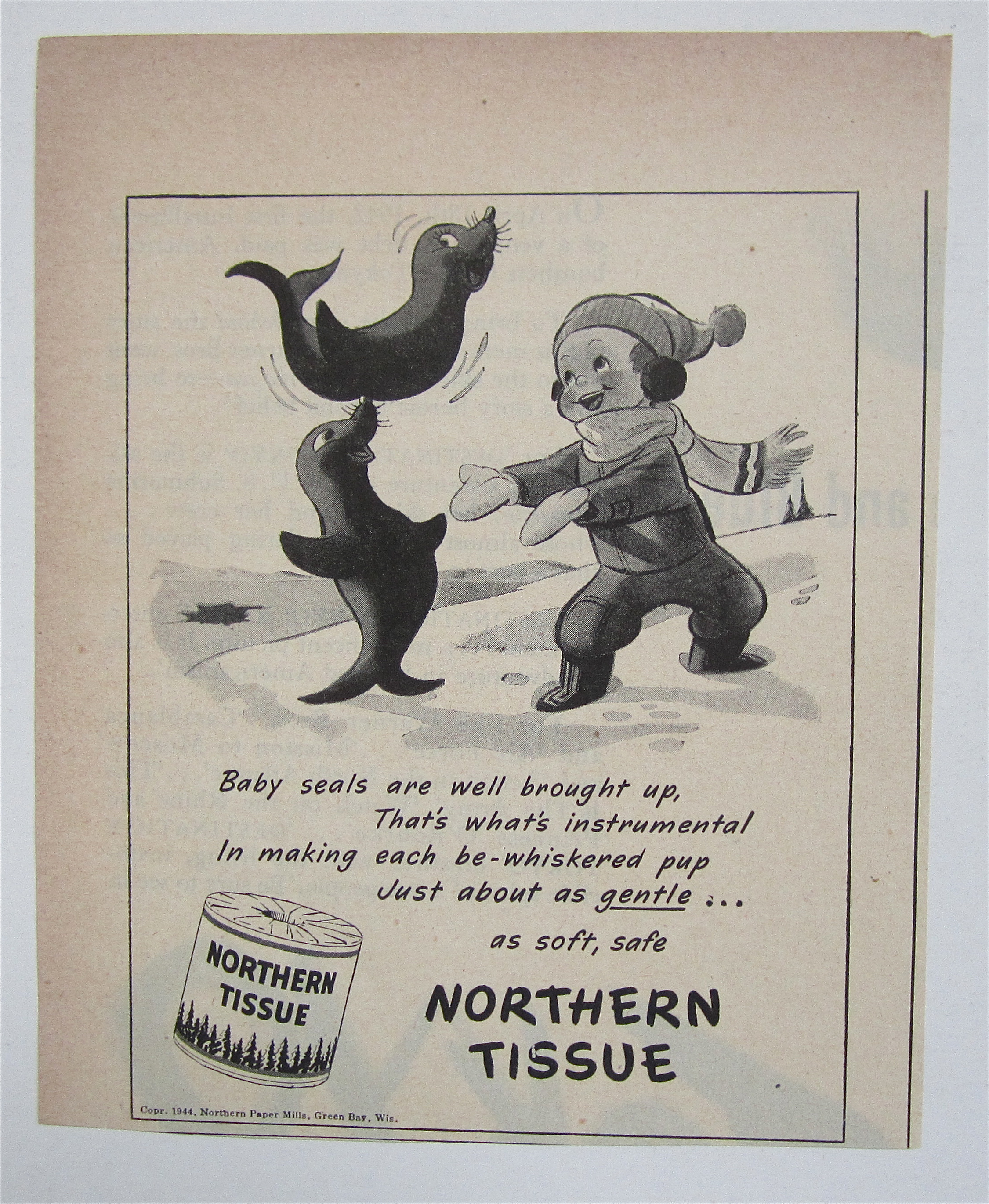 1944 Northern Tissue with Boy & Baby Seals