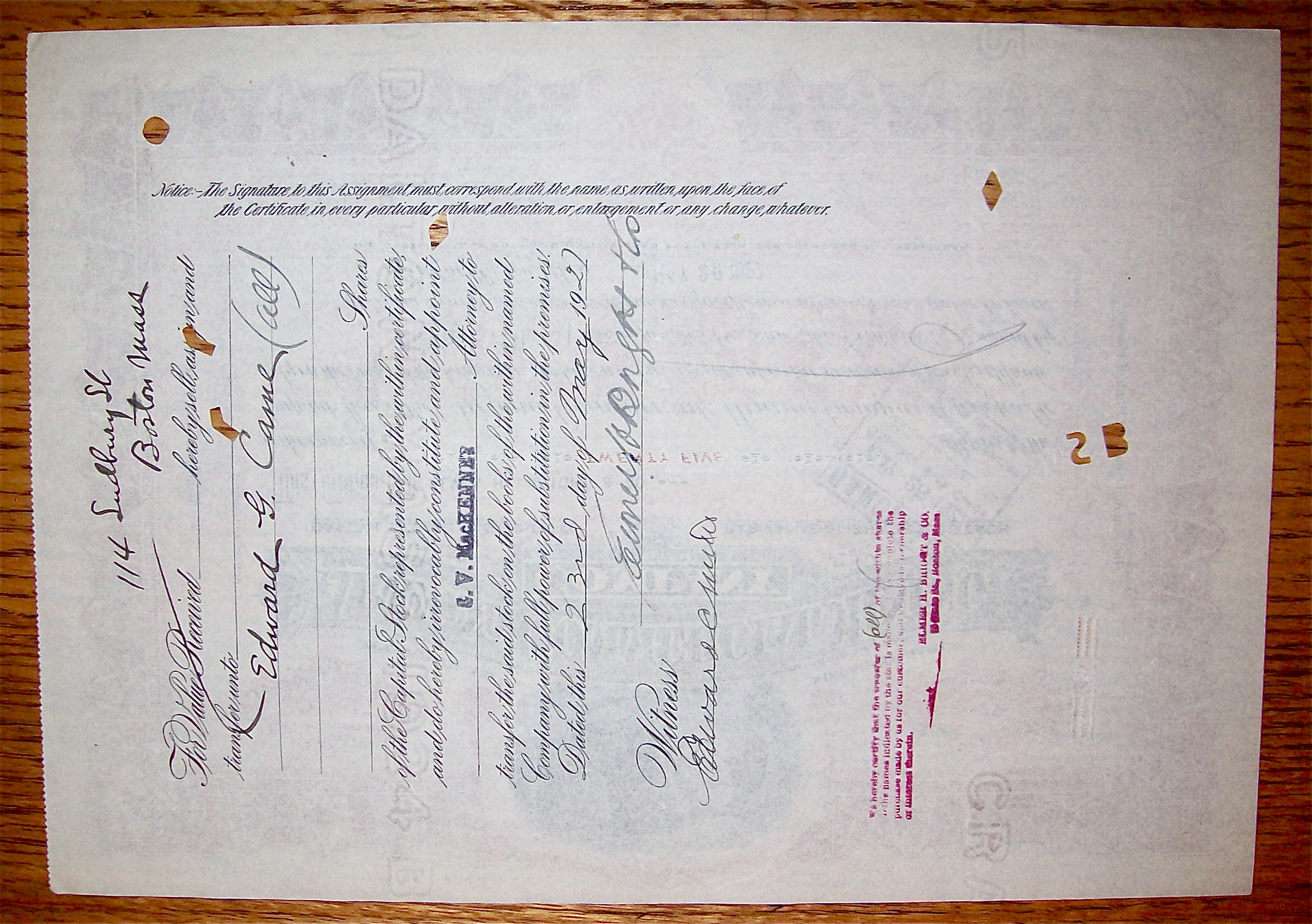 1927 Arizona Commercial Mining Co Stock Certificate