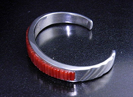 Calvin Begay Coral Sterling Silver Native American