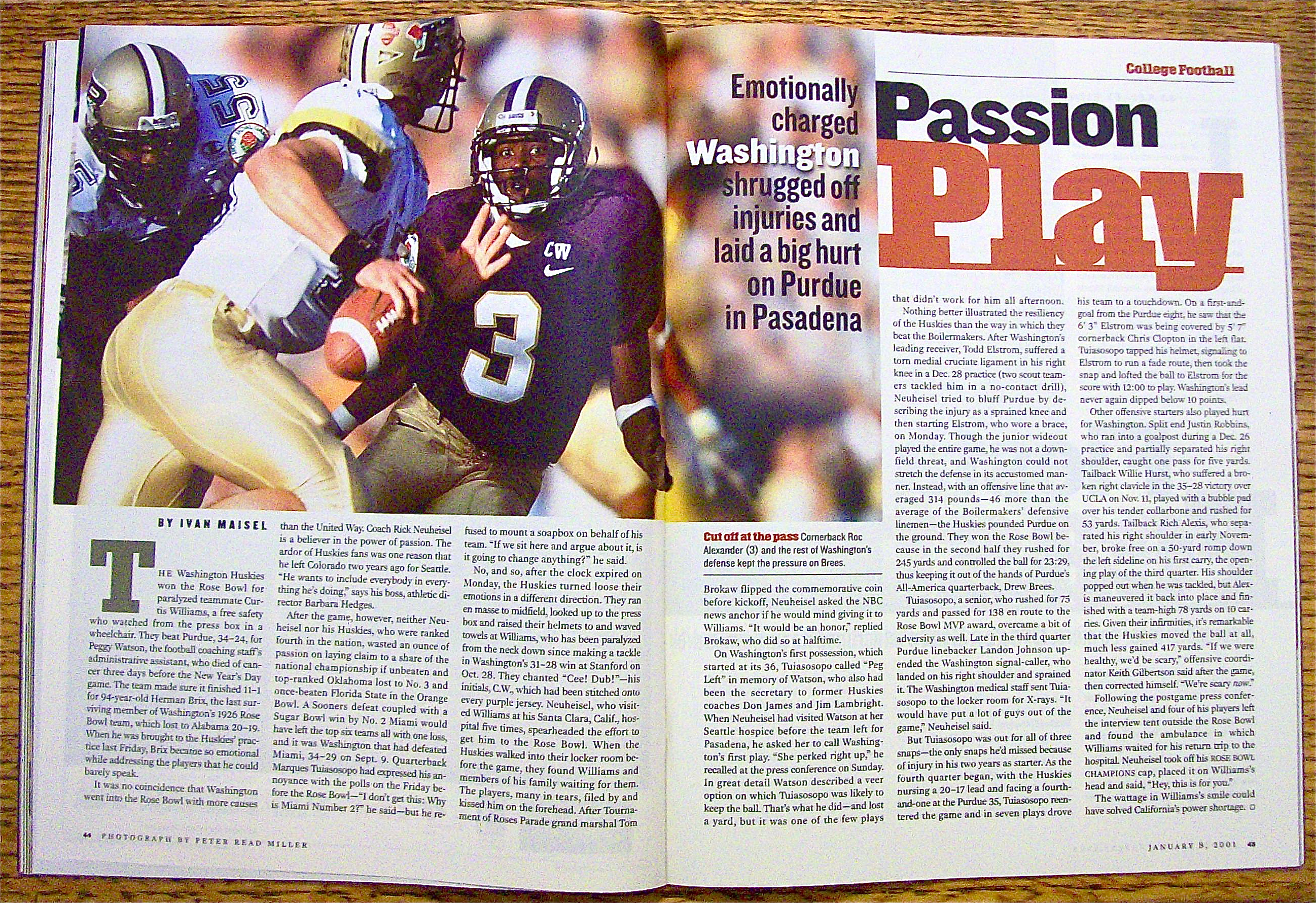 Sports Illustrated Magazine January 8, 2001 Quentin G.