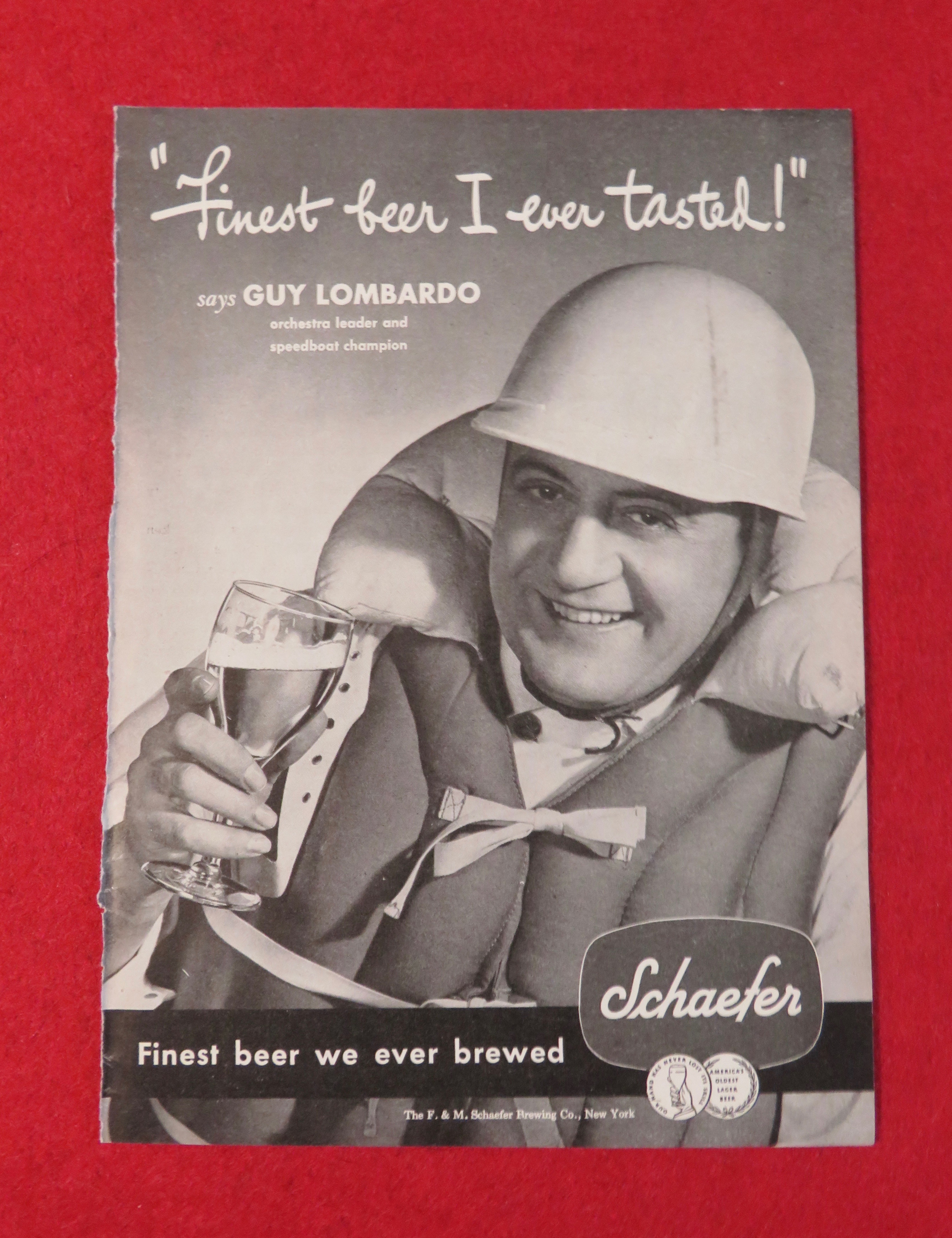 1947 Schaefer Beer with Orchestra Leader Guy Lombardo