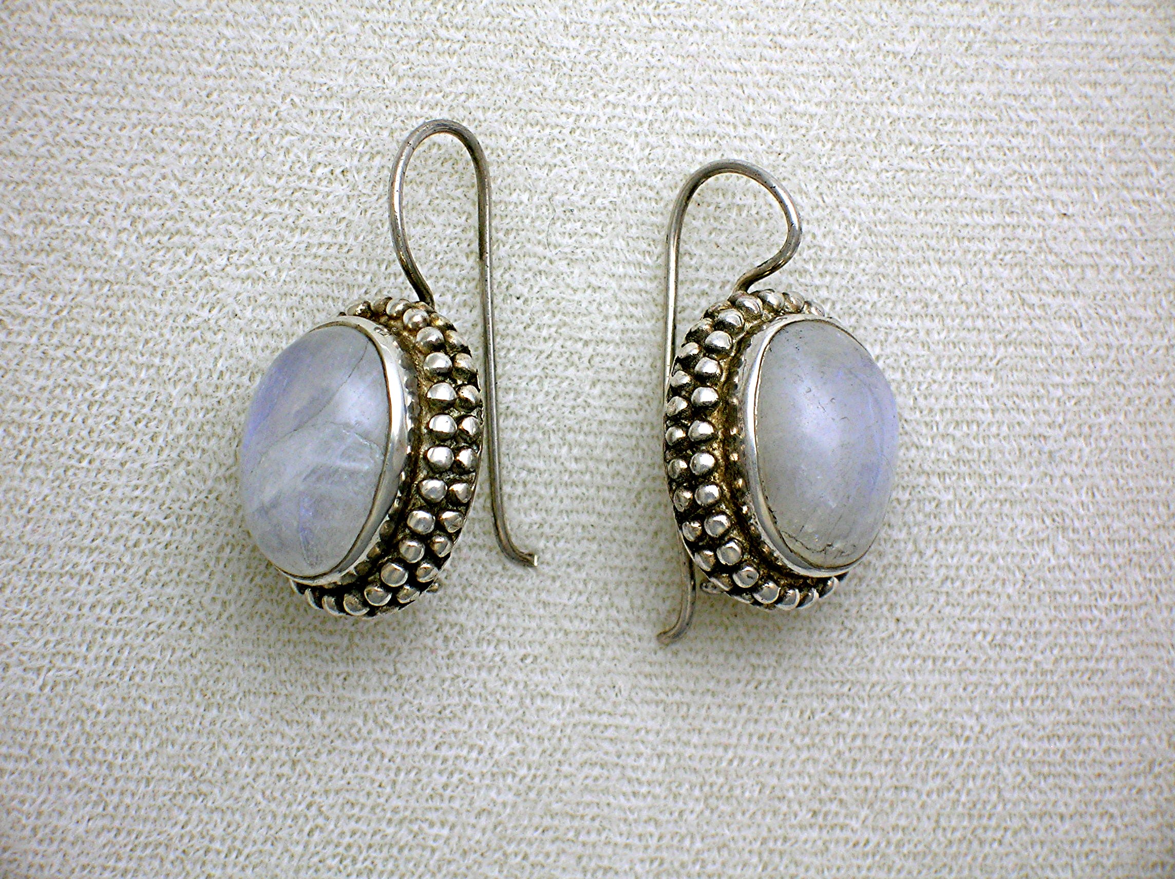 Sterling Silver & Moonstone Pierced Earrings