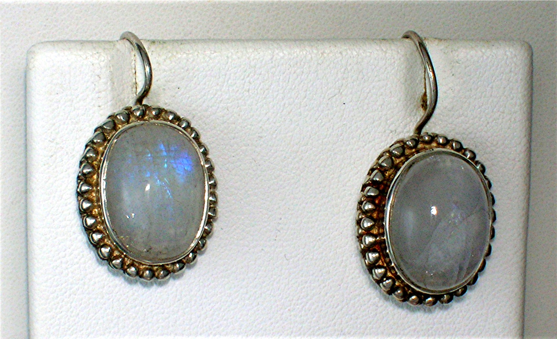 Sterling Silver & Moonstone Pierced Earrings